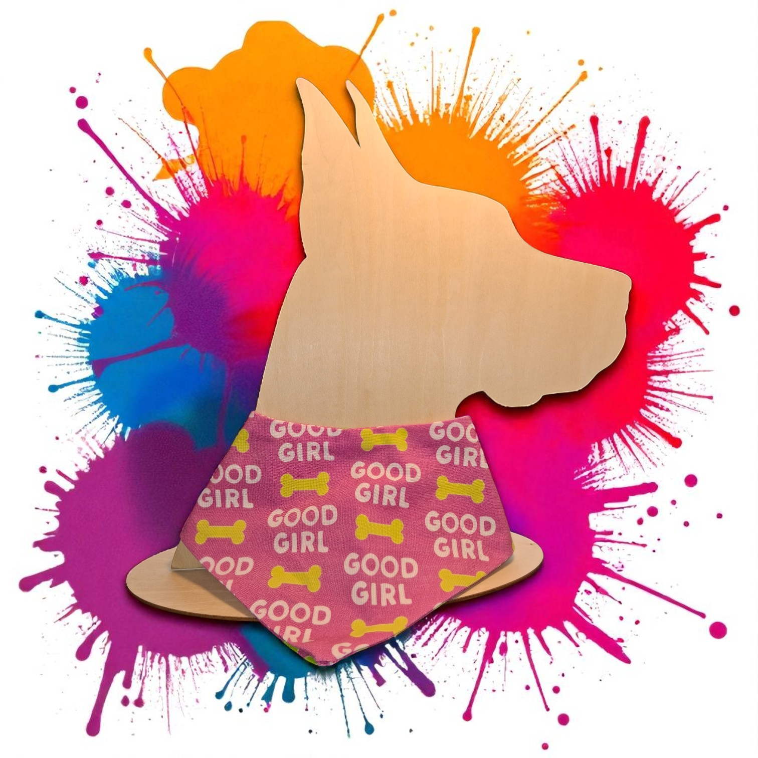 Good Girl/Ball Is Life Tie On  Reversible Dog Bandana