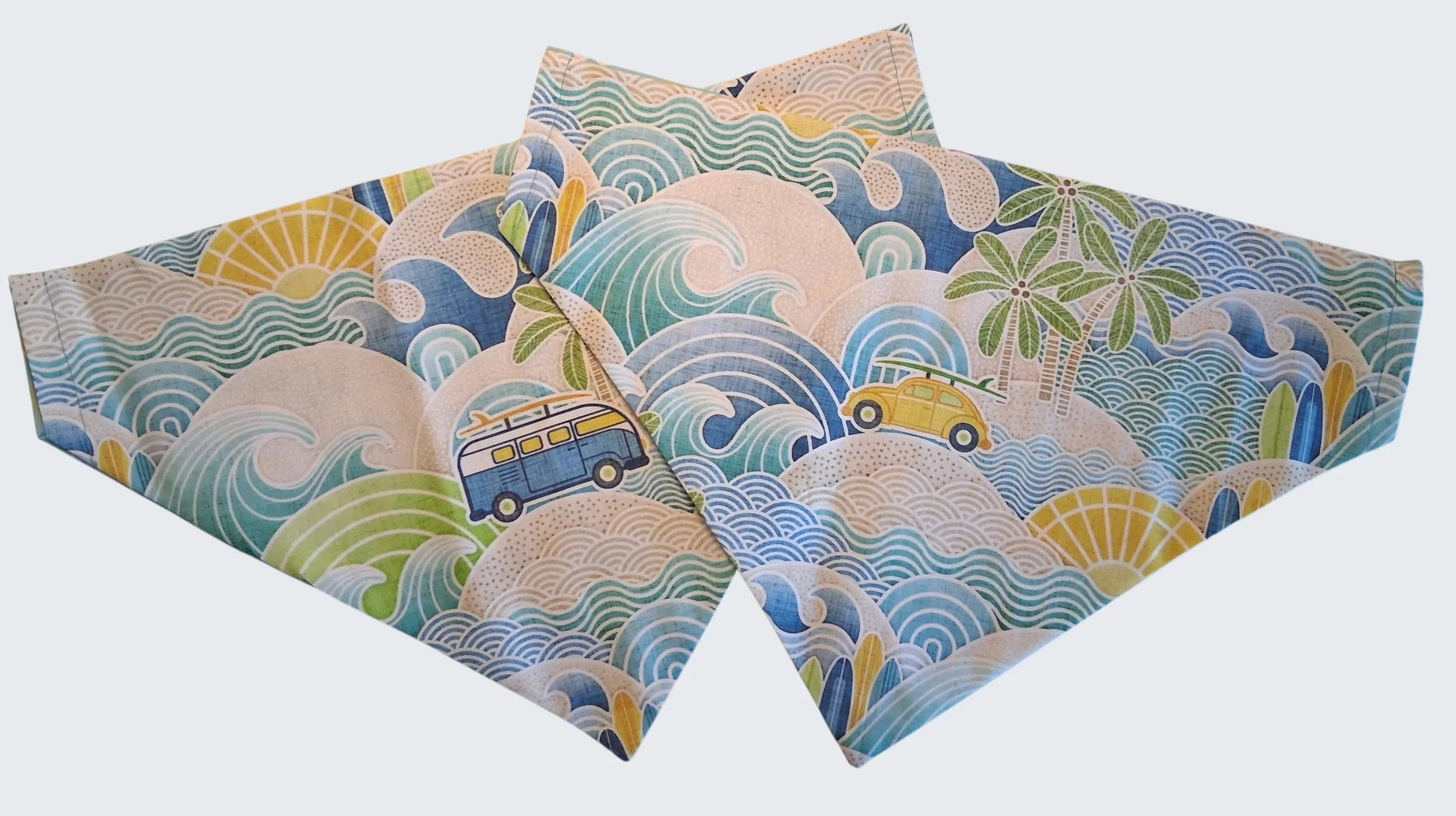 Beach Trip/Sun & Clouds Reversible Over The Collar Bandana