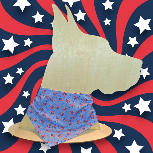 All American Doggo Reversible Tie On Bandana
