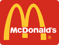 Logo do McDonald's com arco dourado e fundo vermelho