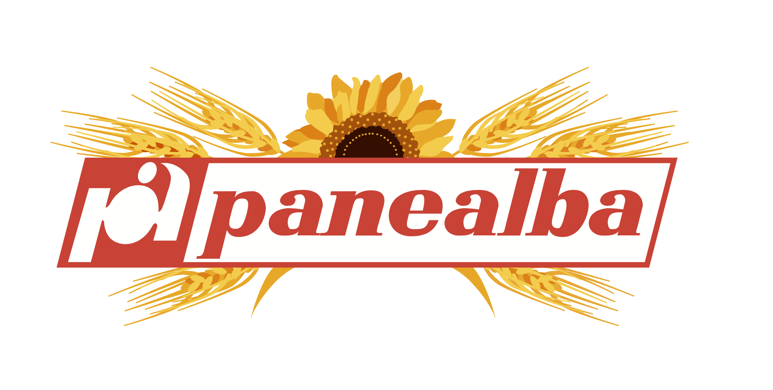Logo di Panealba con girasole e spighe di grano.