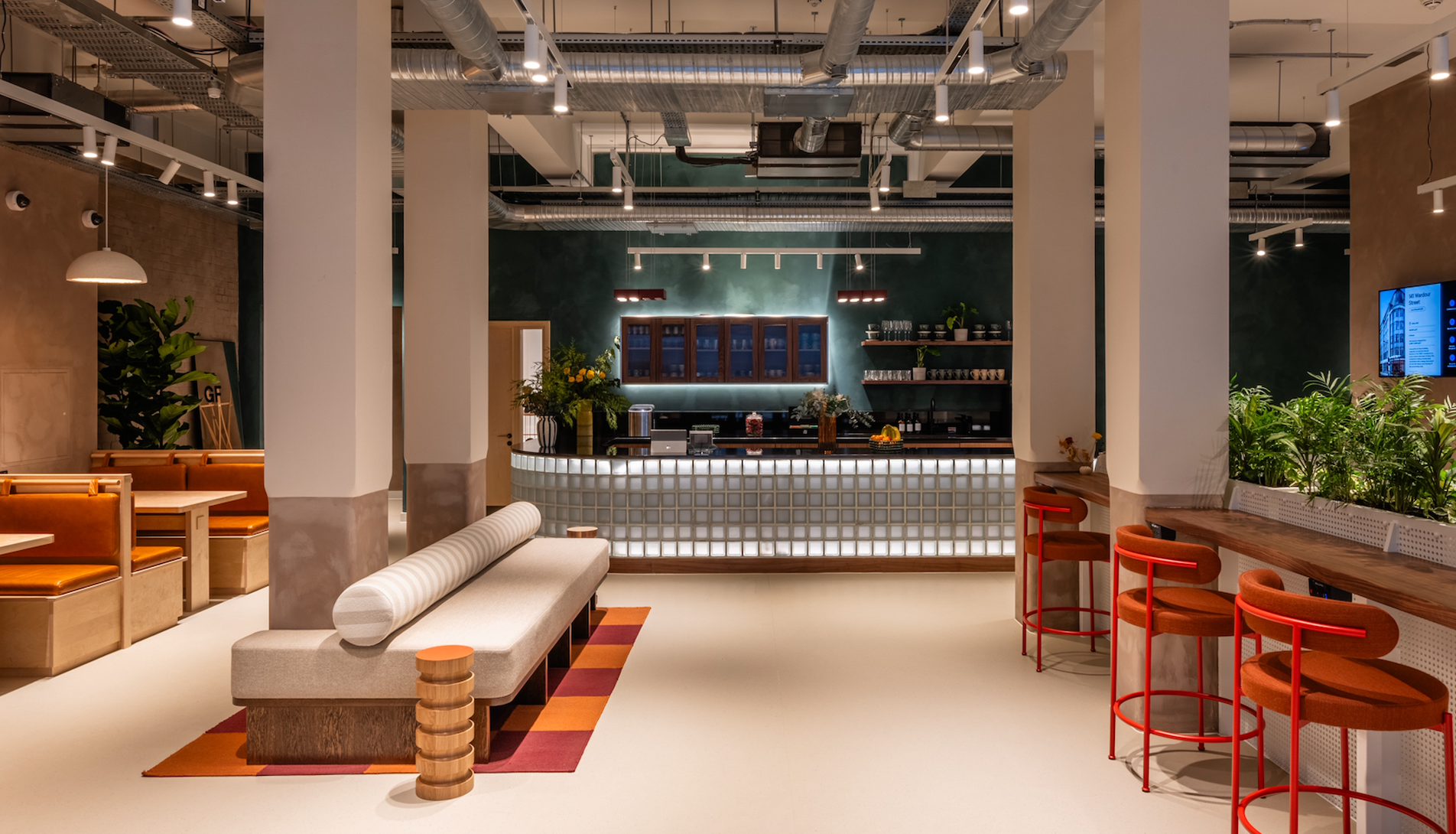 Alfred Place reception and café, designed by Ellipse