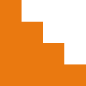 En graf med fyra orange staplar på en svart bakgrund
