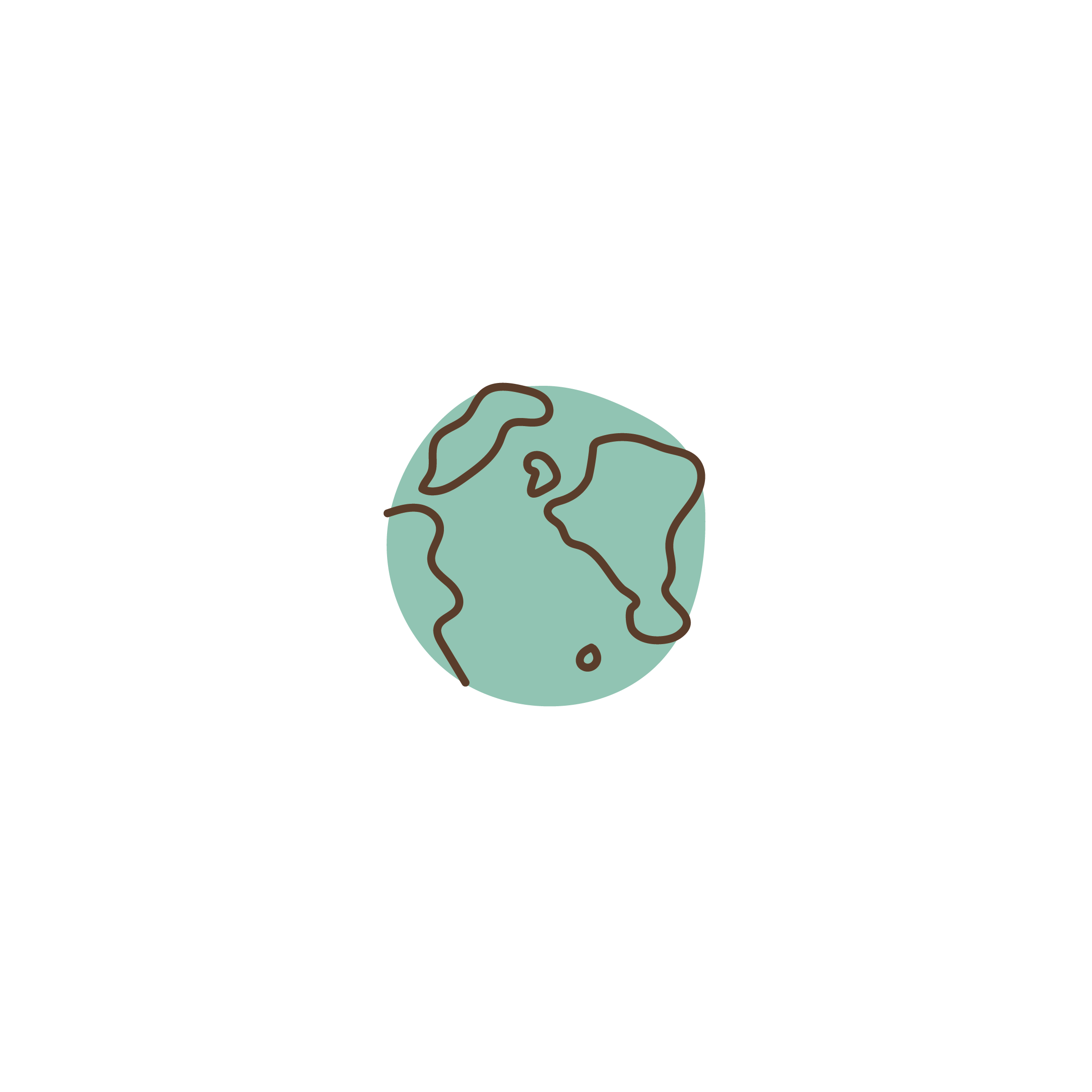 Simple illustration of the Earth with continents outlined in black on a black background.