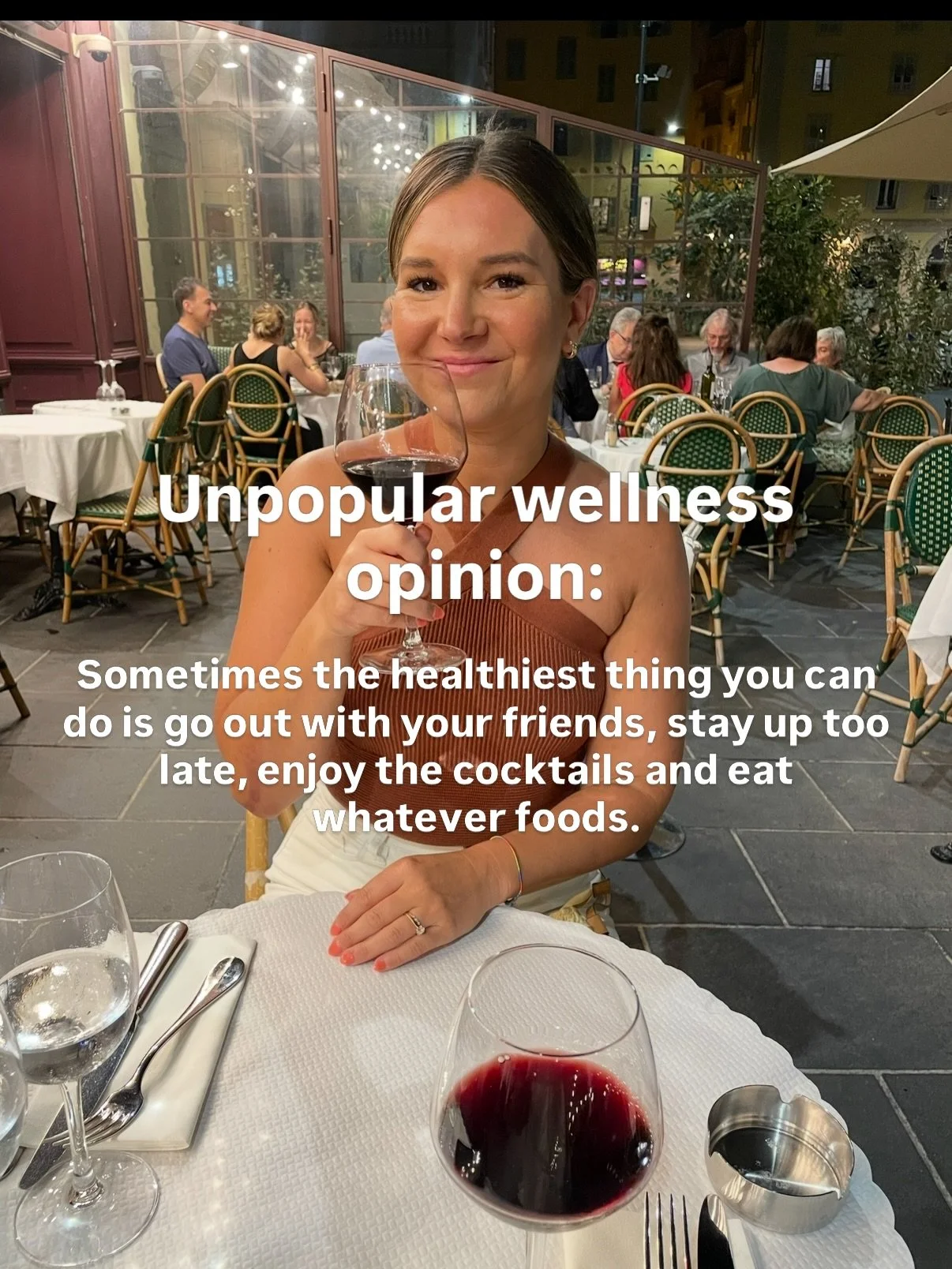 Unpopular wellness opinion: sometimes the healthiest thing you can do is go out, enjoy yourself, and have fun without guilt.

Real wellness is not strict routines or guilt - It&rsquo;s about balance, strong foundations, and knowing how to come back t