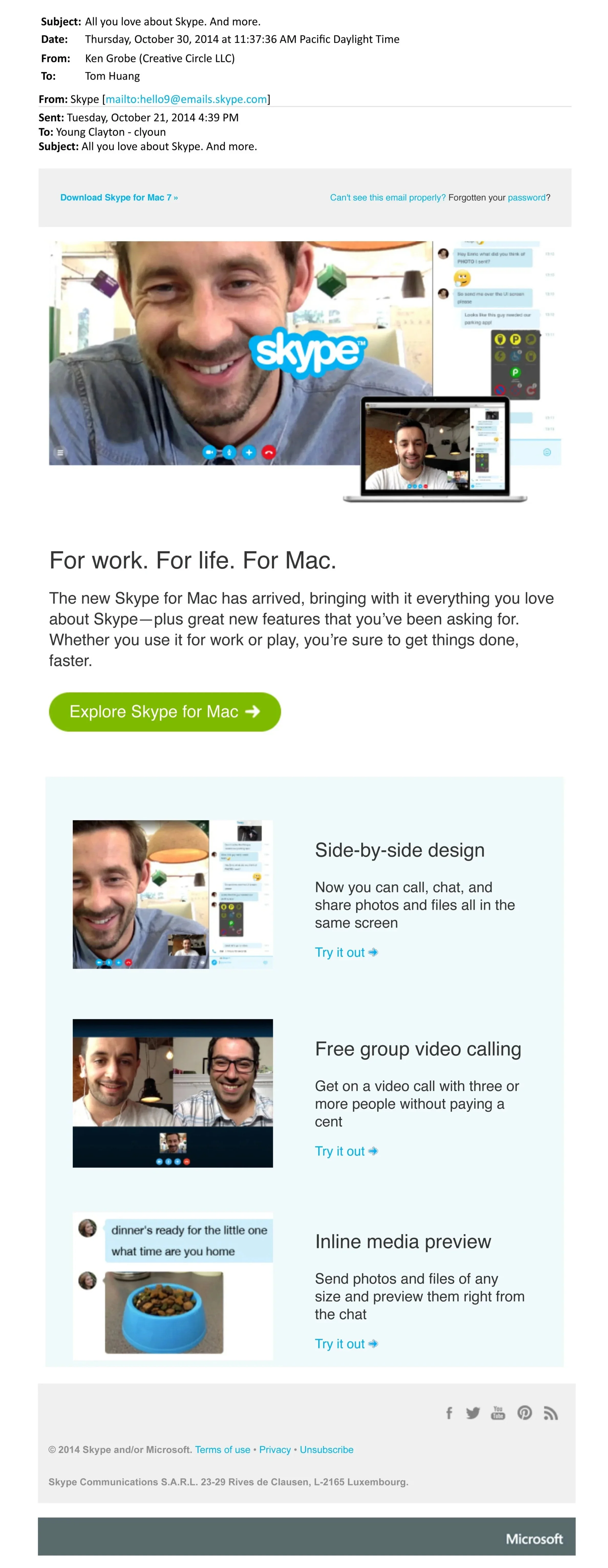 Launch email