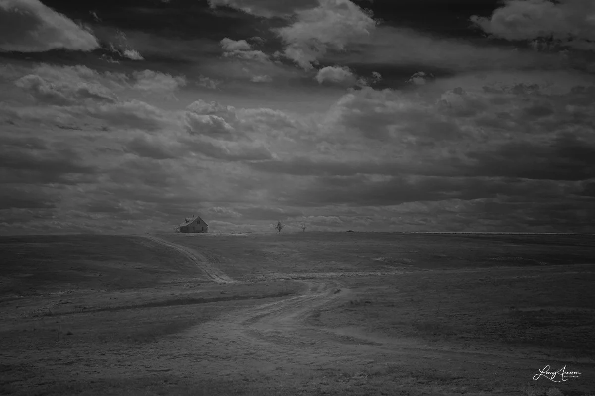 Infrared B&W Abandoned Prairie House