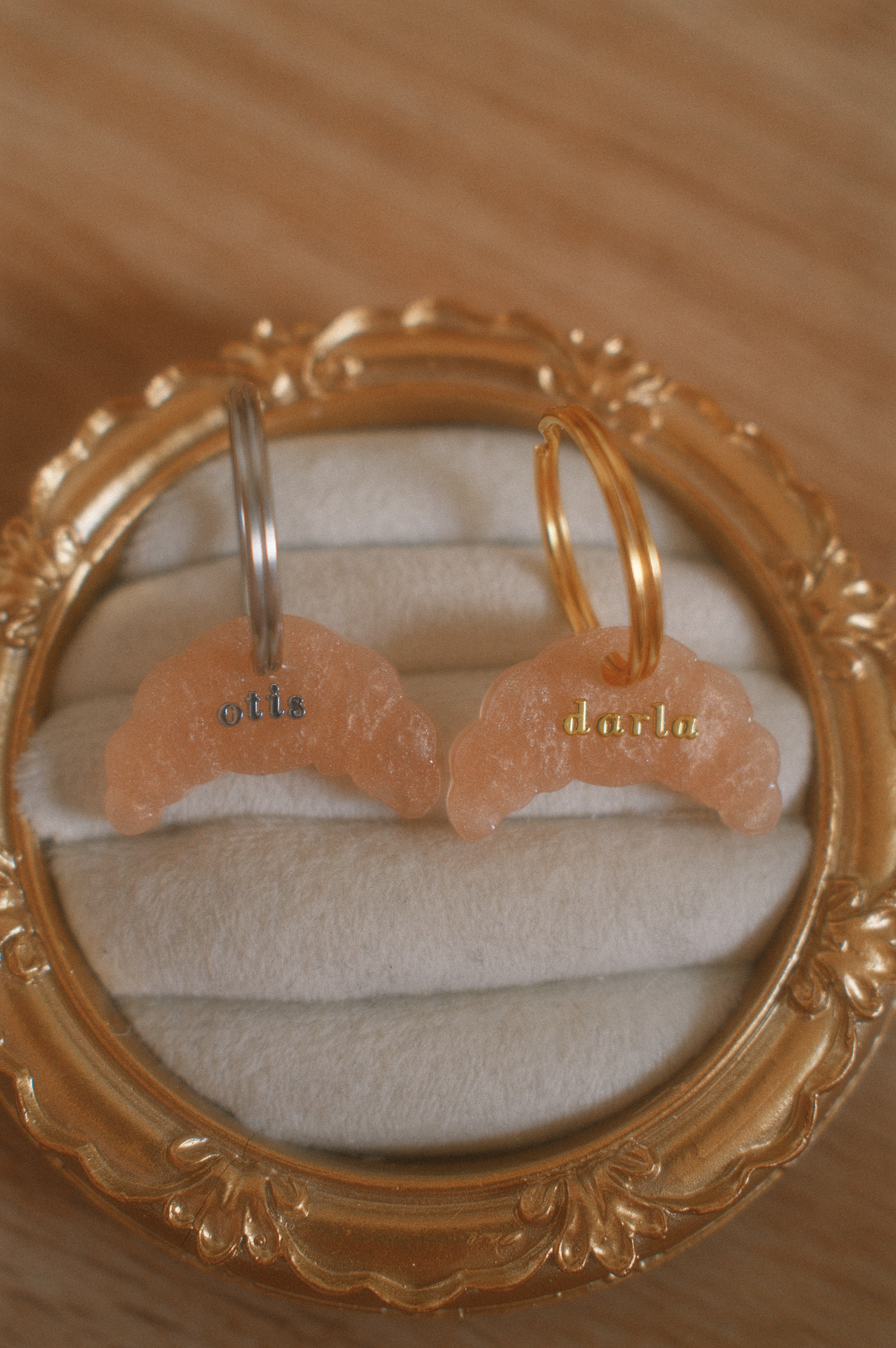 Hundemarke Croissant Mini Silber Gold