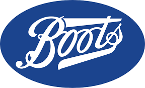 Boots logo in white inside a blue oval