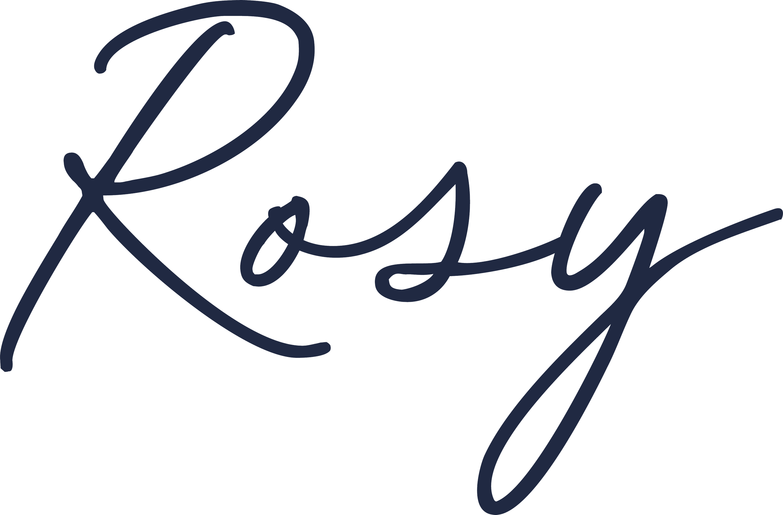 Stylized cursive signature of the name 'Roxy' in dark blue.