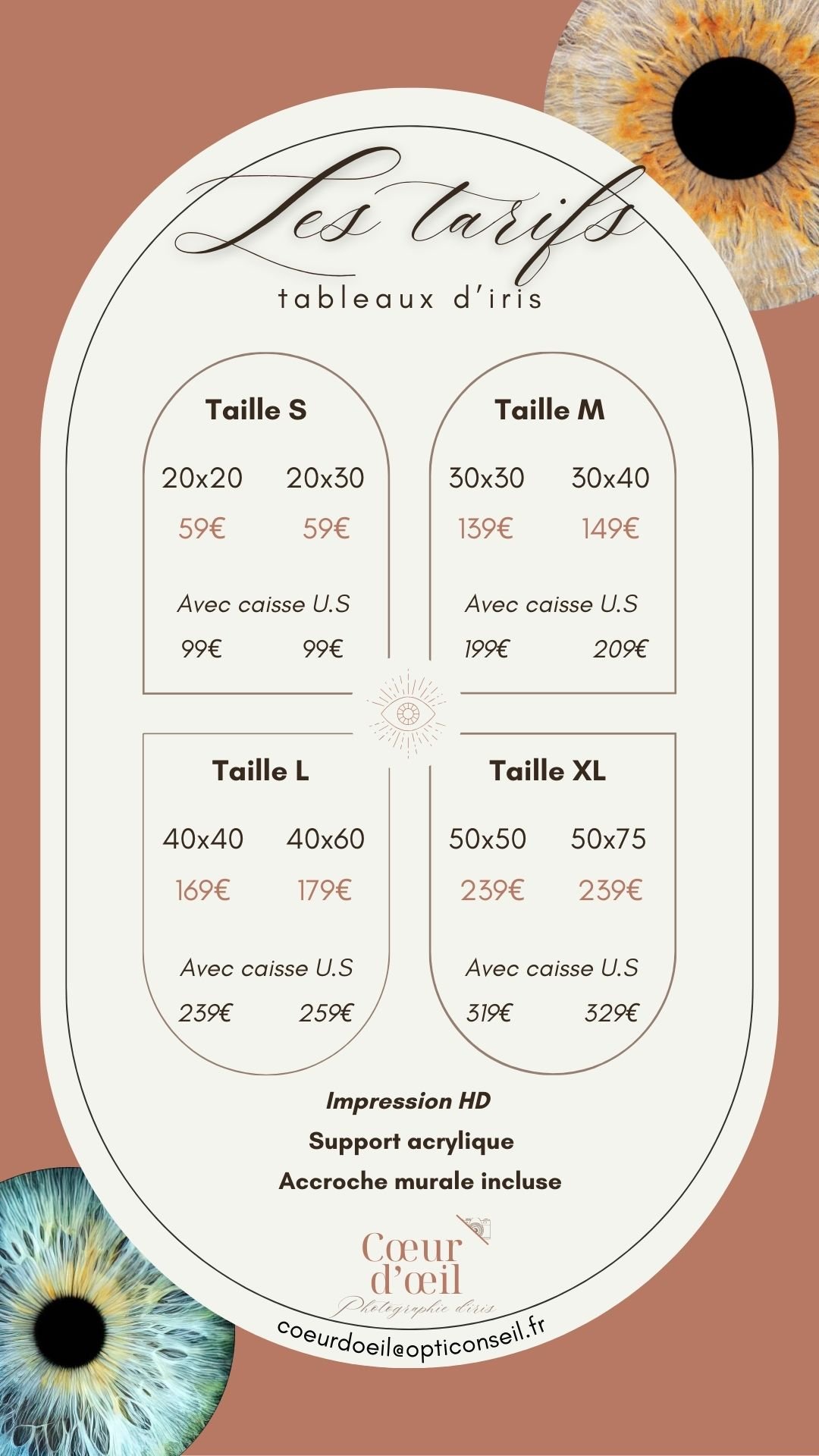 Notre technologie de pointe capture en quelques secondes toutes les nuances de votre iris