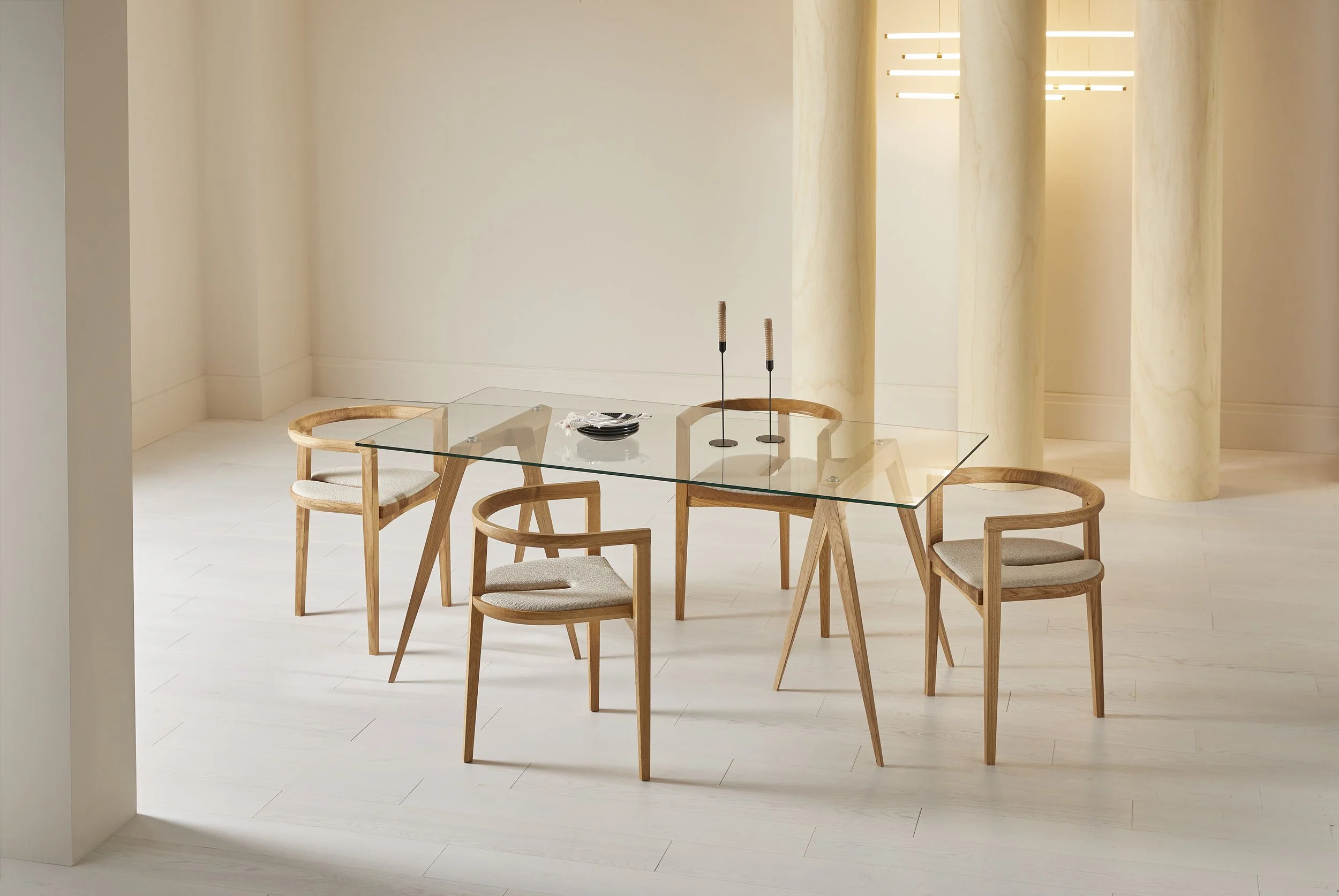 Oak dining table with stools and Oak dining table and chairs hero.jpg