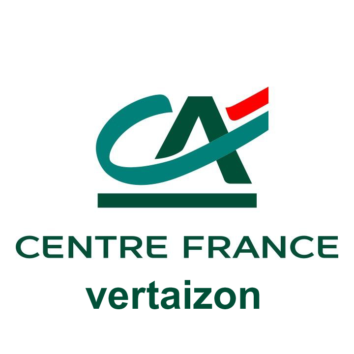 Logo de Crédit Agricole avec le texte 'Centre France vertizon' en dessous.