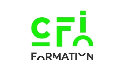 Logo du CFI Formation avec le texte en vert et noir.