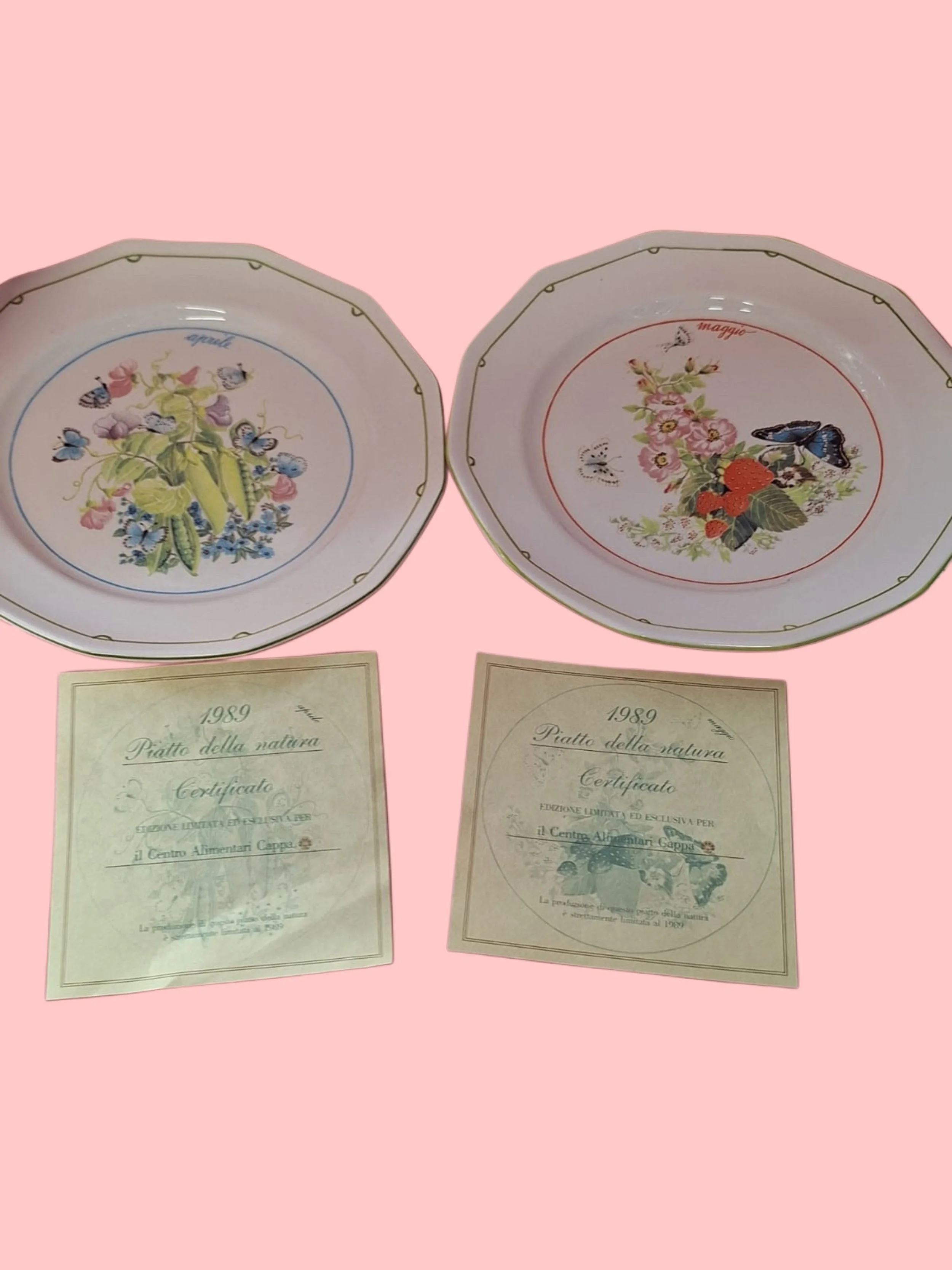 Set piatti decorativi “Piatto della Natura” 1989 con certificato