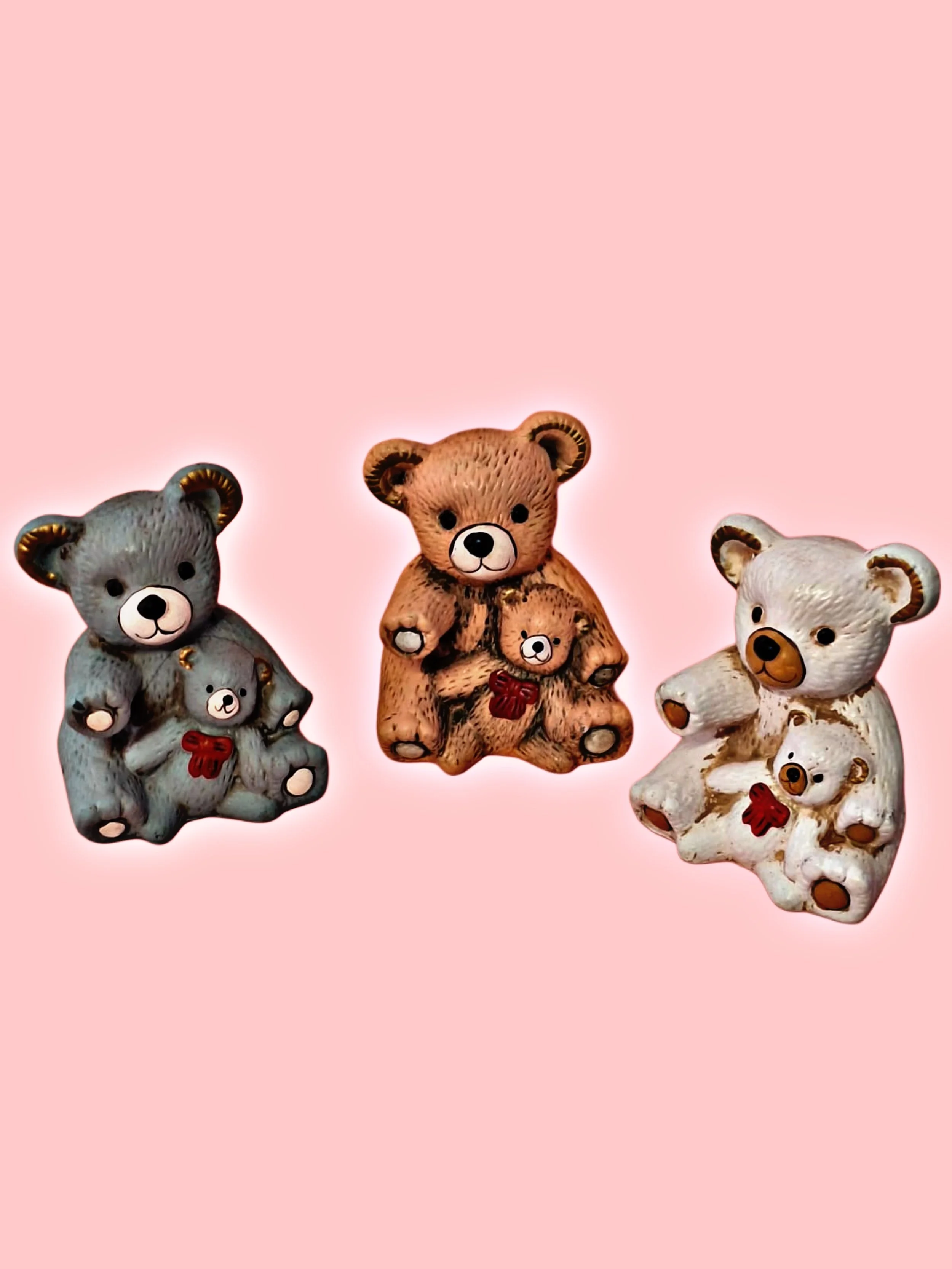 🧸 Set 3 Orsetti Decorativi in Ceramica