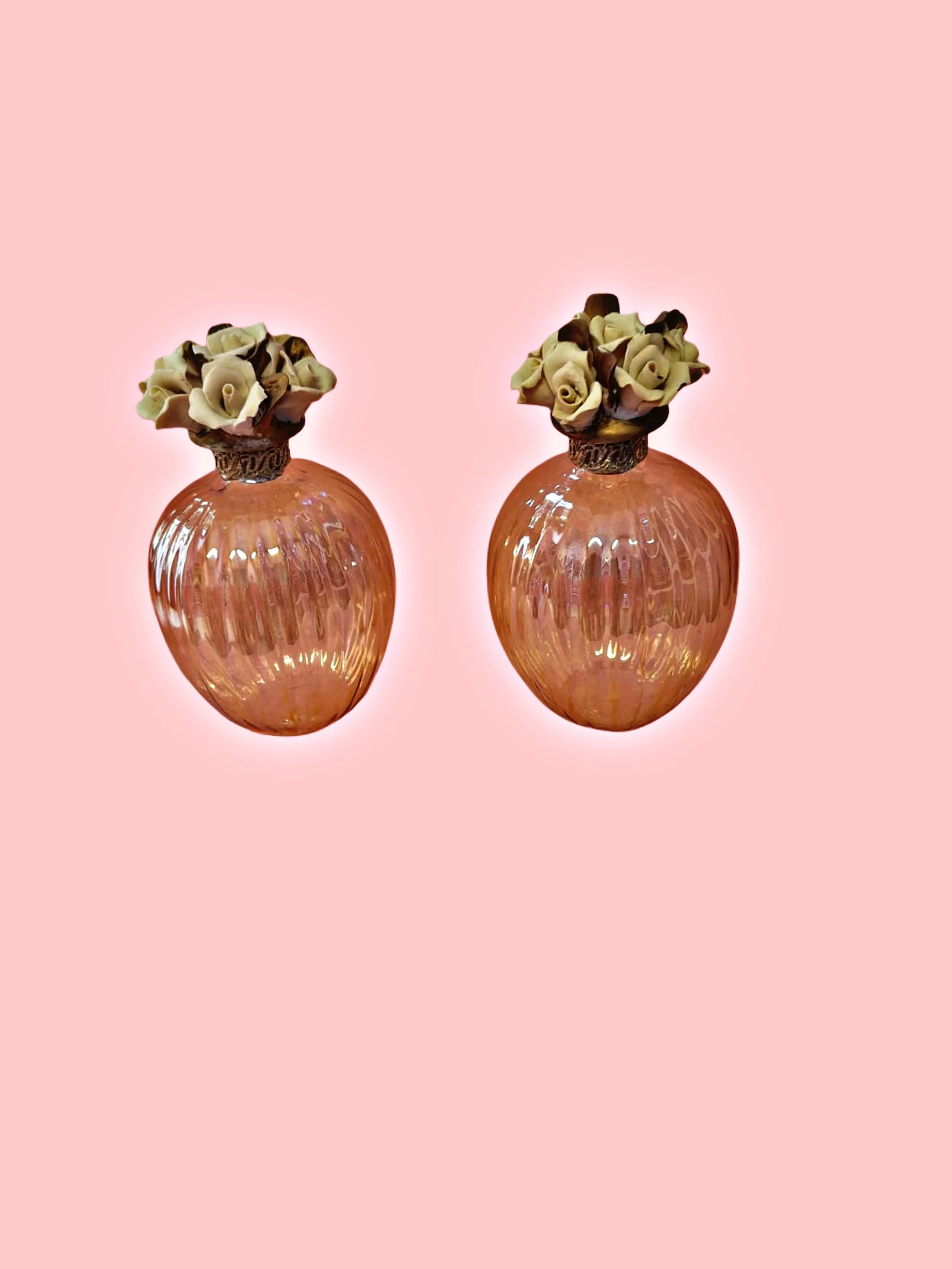 🌼 Coppia Vasetti in Vetro con Fiori Decorativi