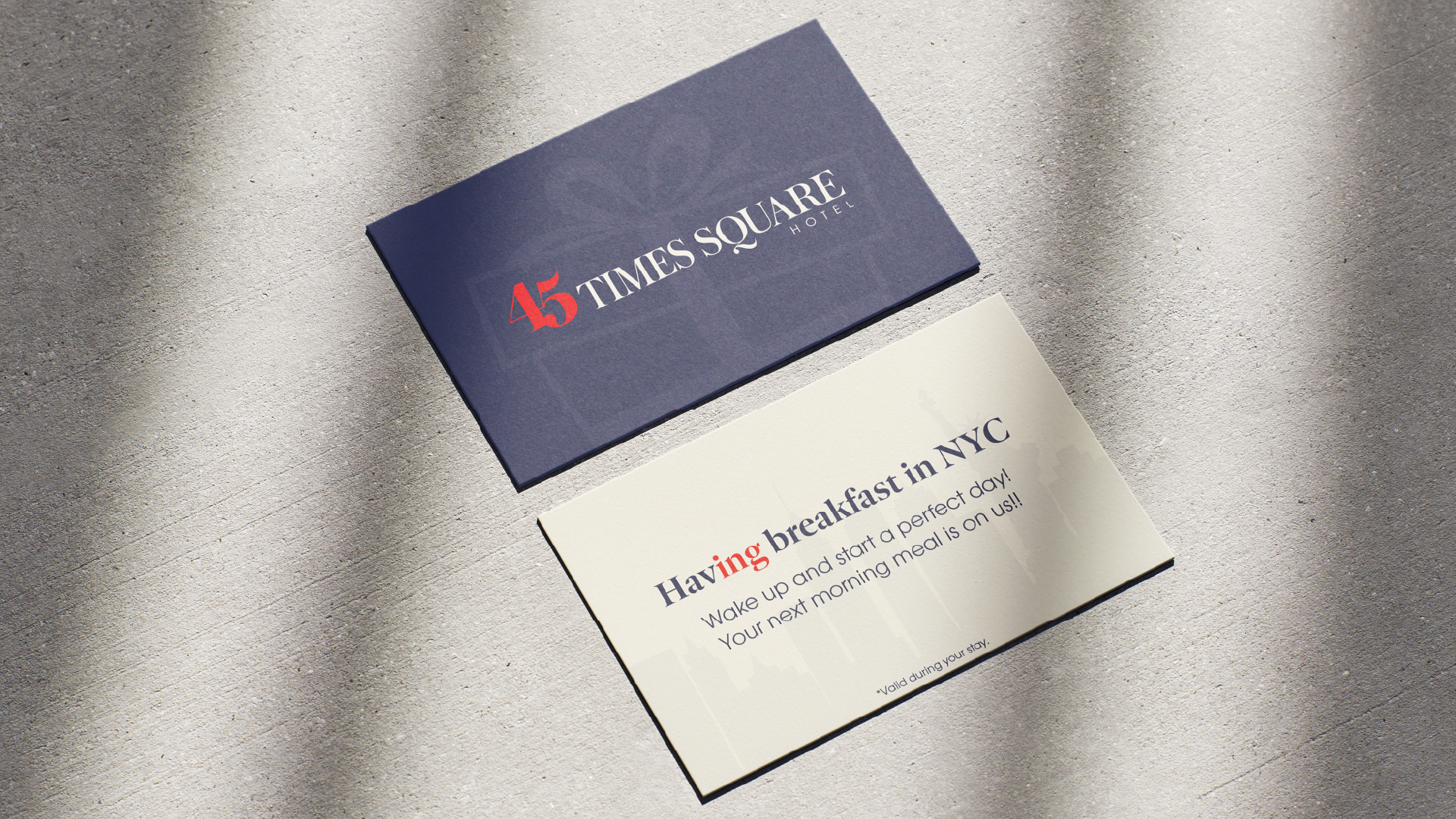 45 Times Square Hotel - Brand Applications