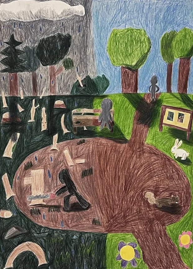 Restore our World,
Colored Pencils,
40” x 30”, 
2026