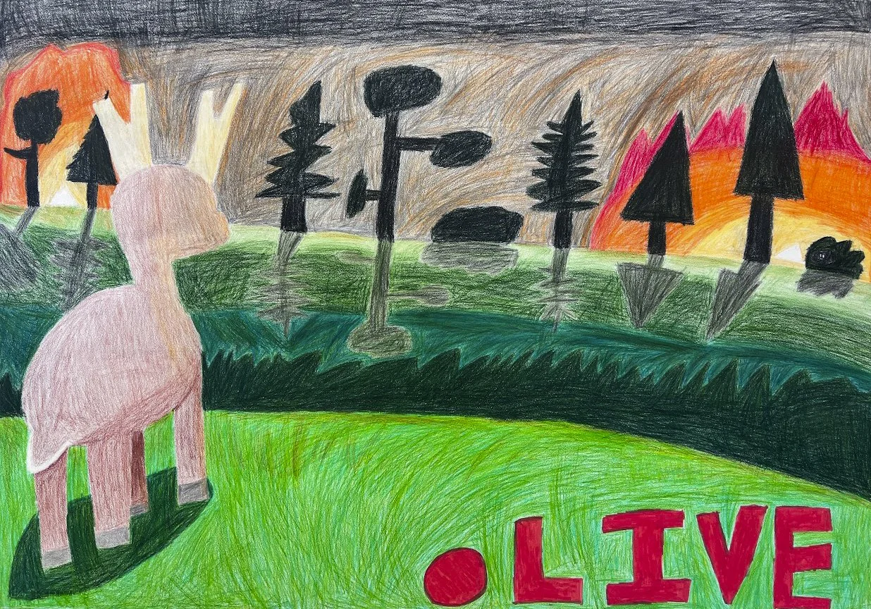 Heated Highlights,
Colored Pencils and Acrylic Marker,
30" x 40",
2026