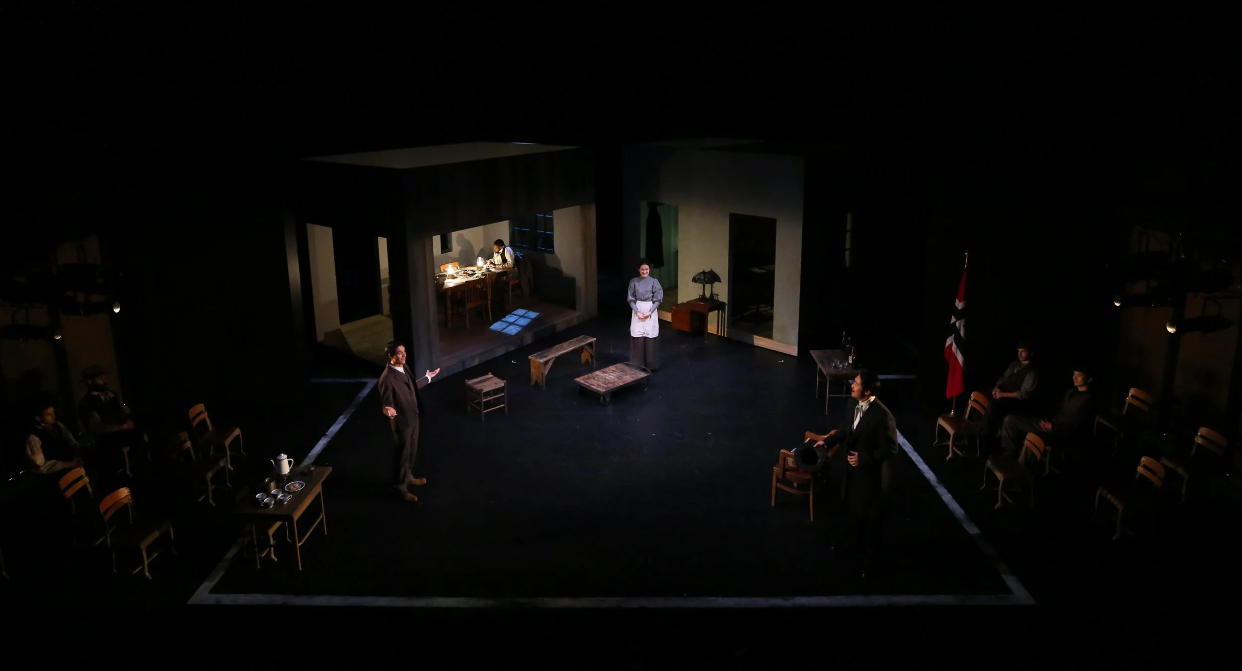 AN ENEMY OF THE PEOPLE (2025) - Dir. Michael Sexton, Costumes: Claudia Spackman, Lighting: Brandon Washington, Sound: Carsen Joenk (African Grove Theater - New York City)