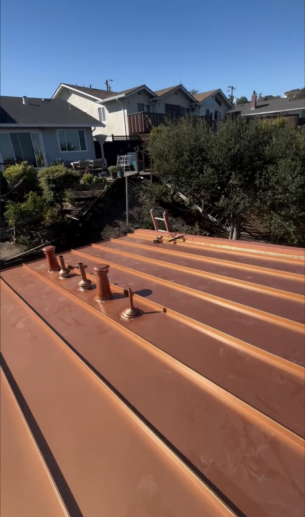 New copper metal rod install in San Jose, CA. 