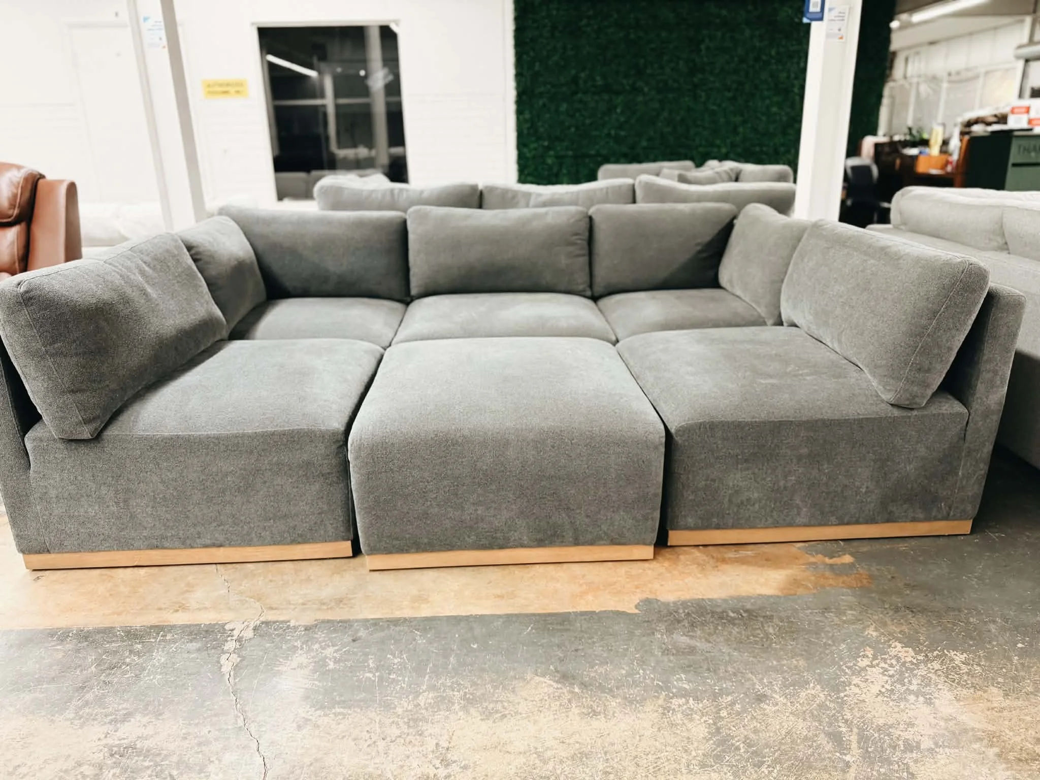 Discount Costco modular sectional at Annie and Al's Appliance outlet with discount appliances, furniture on sale