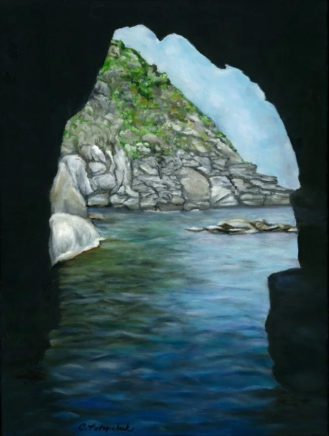 Mediterranean View - 18" x 24" Oil - Unframed