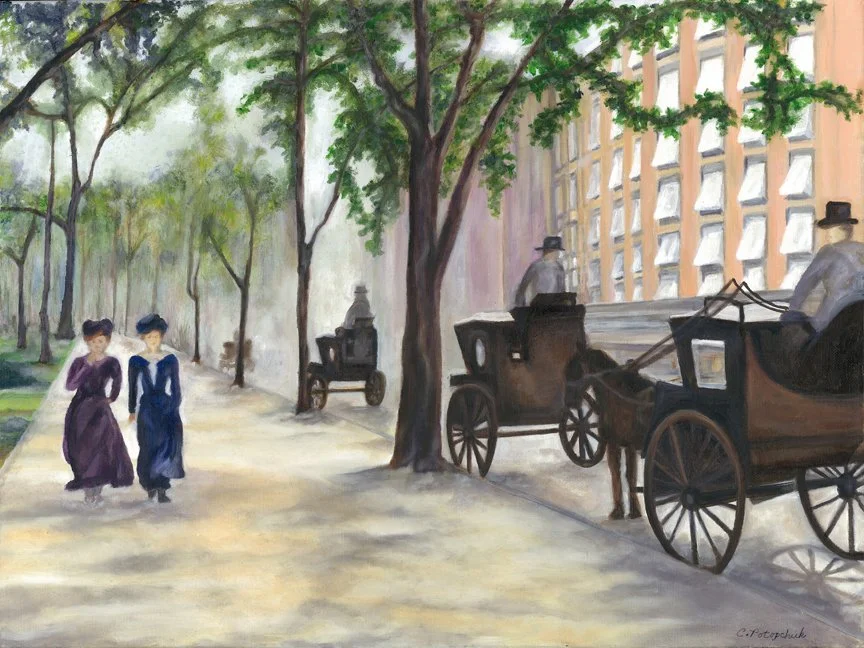 Madison Park NYC 1920 - Oil - 18' x 24" Unframed