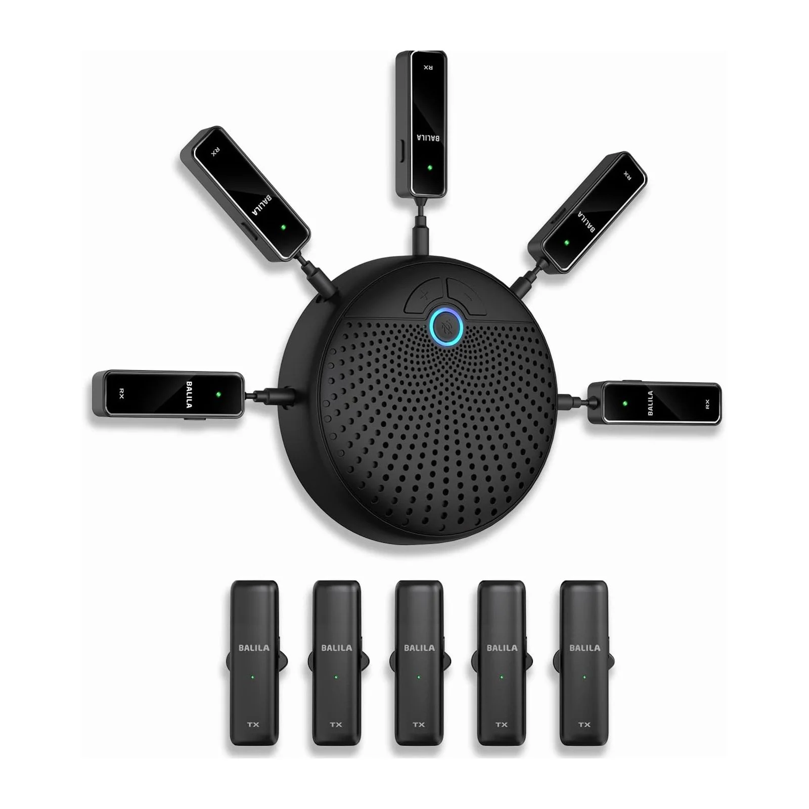 BALILA USB Conference Speakerphone, Wireless Conference Speaker with 5 Microphones -SPK1