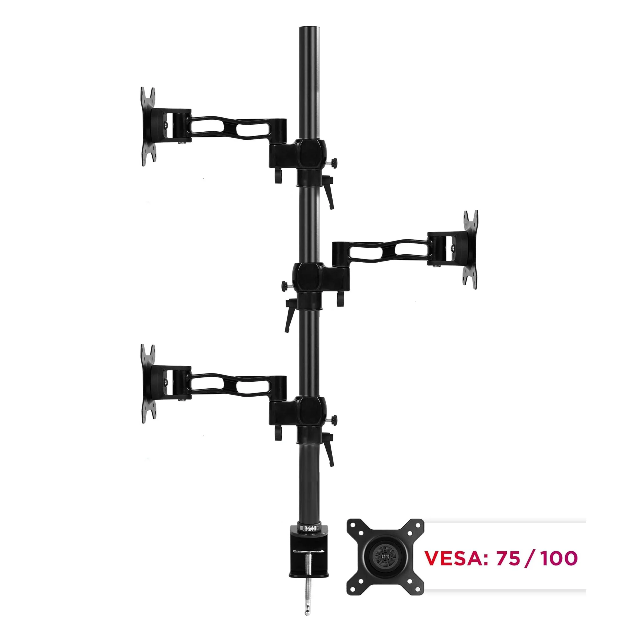 Duronic Three Way Monitor Stand Arm PC Desk Mount Riser DM35V2X3