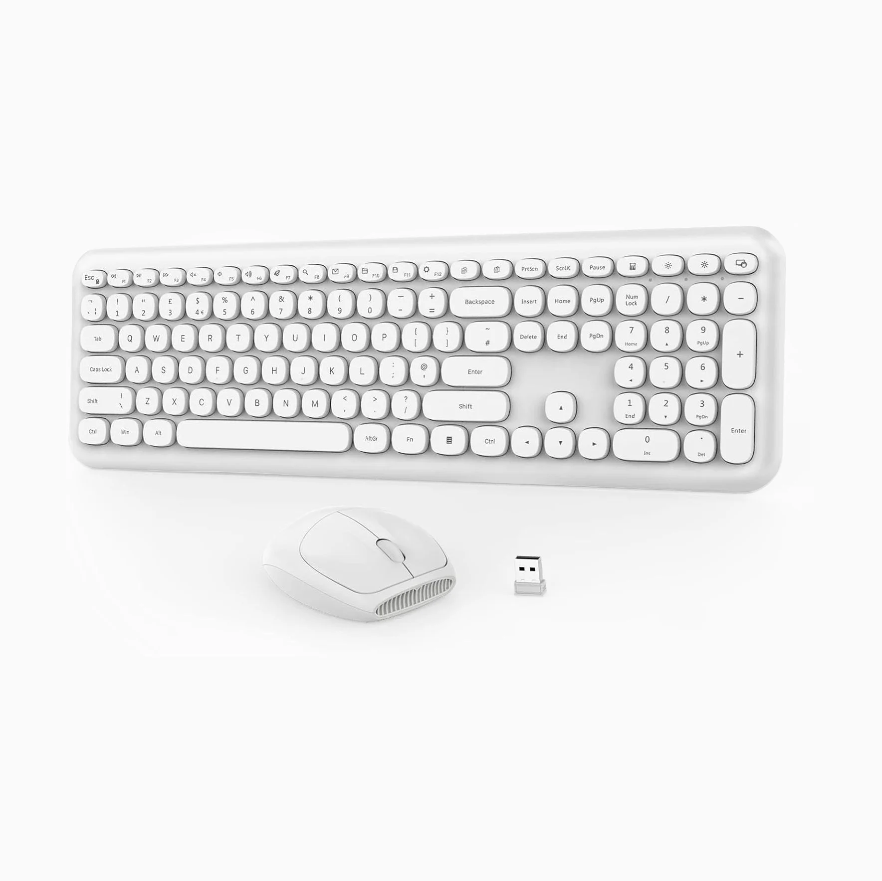 Jelly Comb KS66 Wireless Keyboard and Mouse - White - K6
