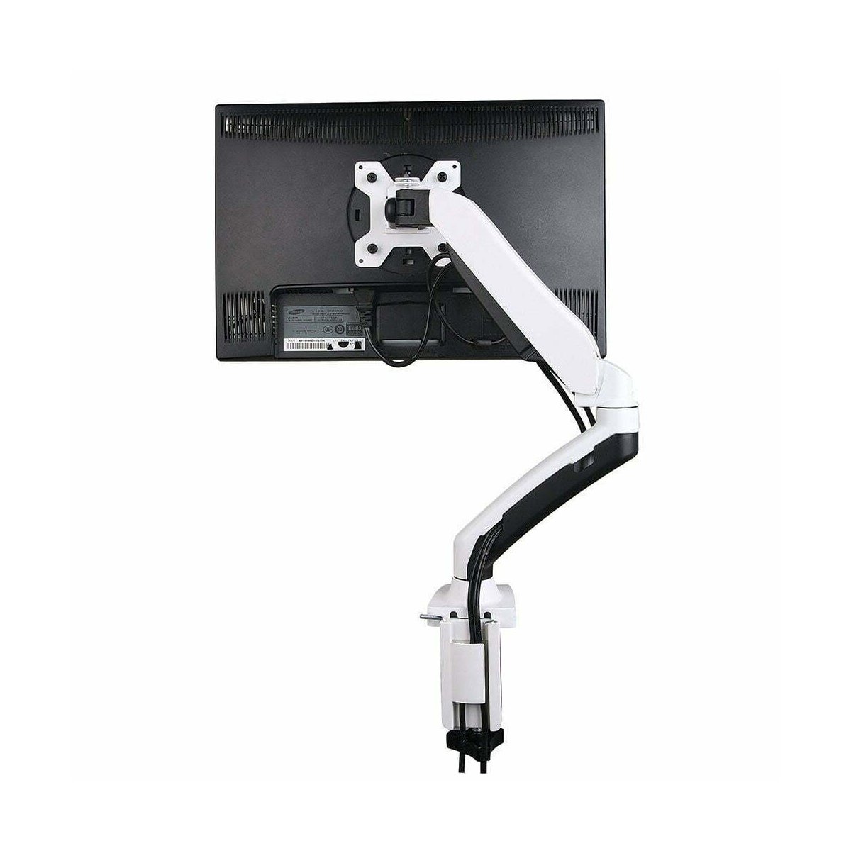 Acava GSA21DS LCD Arm Sit-Stand Desk Mount - White - for 15" - 27" Screens up to 7kg