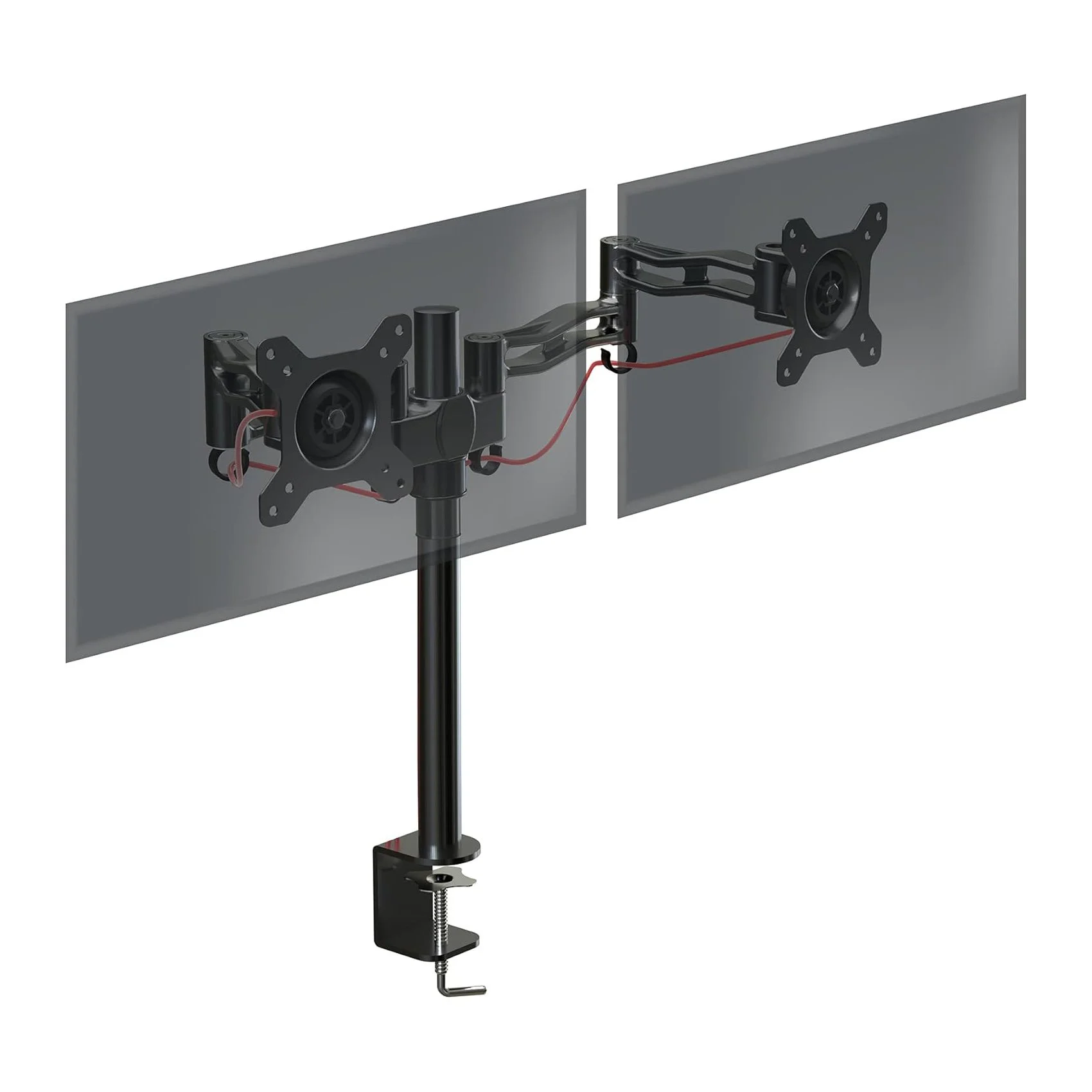 Duronic Dual Monitor Stand Arm PC Desk Mount Riser DM352BK 13-27