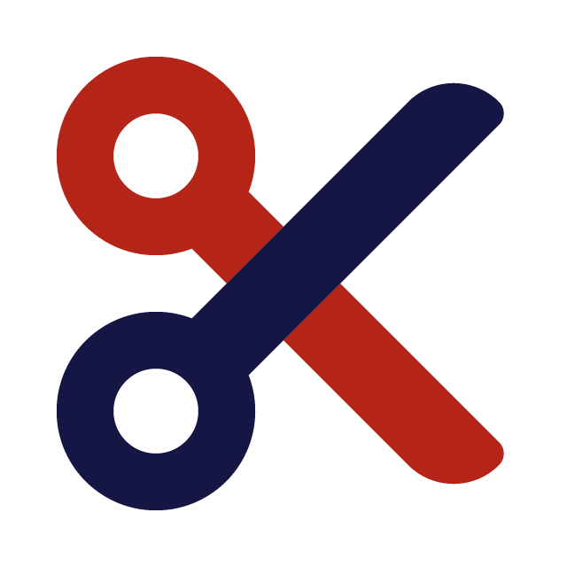Graphic of two interlocked red and blue keys forming an X shape.