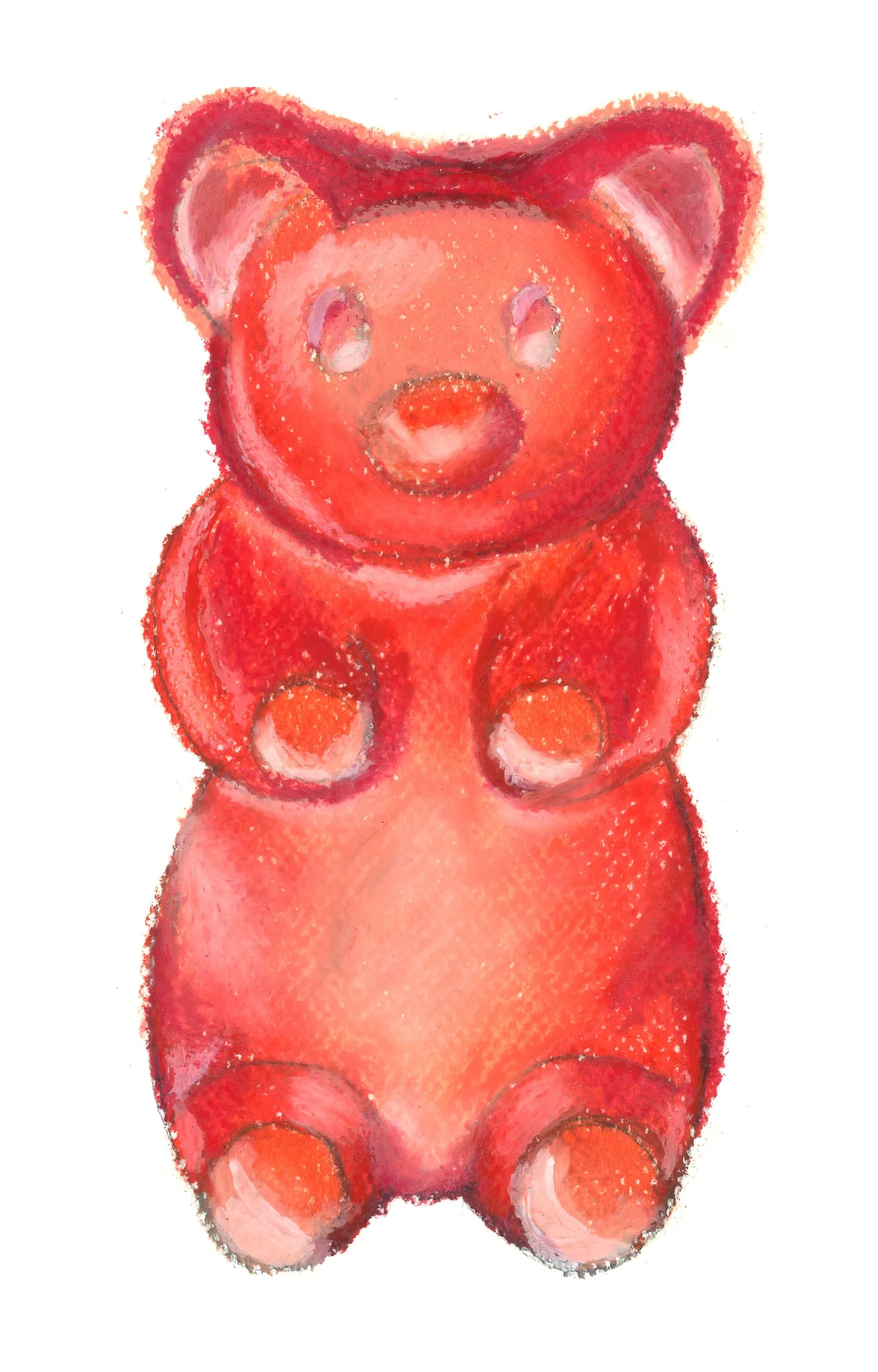 Red Gummy Bear Oil Pastel Drawing.jpg