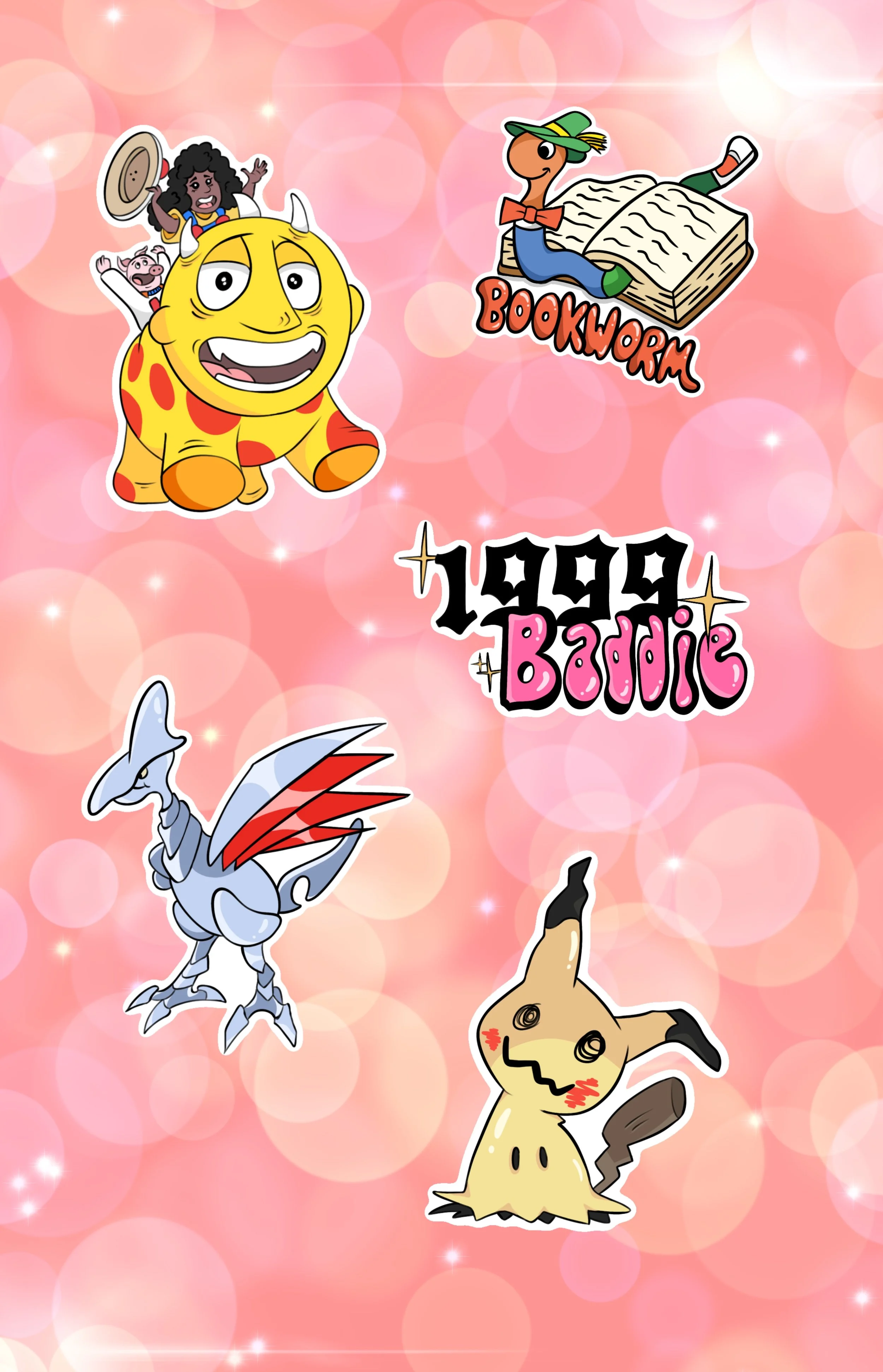 90s themed sticker sheet.