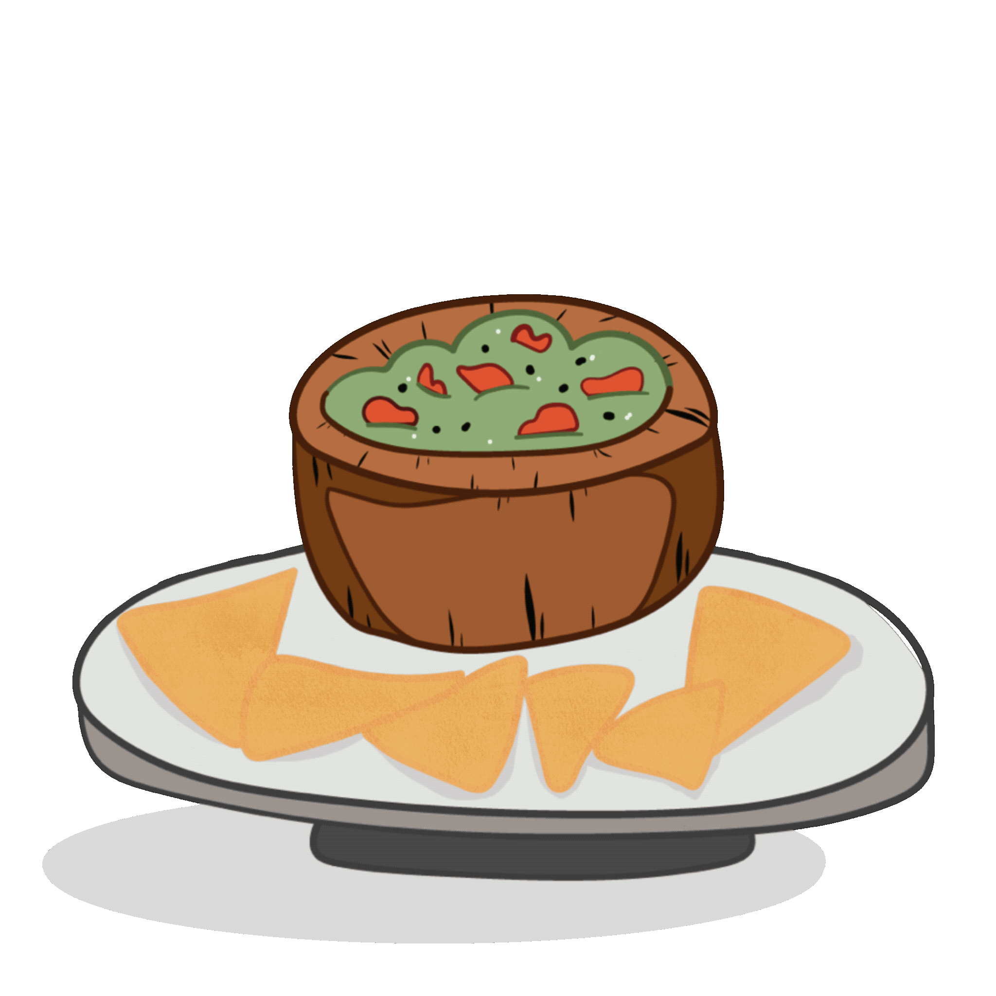 An illustration of guacamole and chips with a ghost coming out of it.
