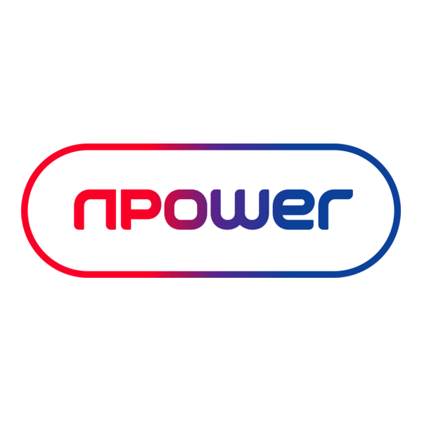 The logo features the word 'nPower' in a rounded, modern font within a rounded rectangular outline that transitions from red on the left to purple and blue on the right.