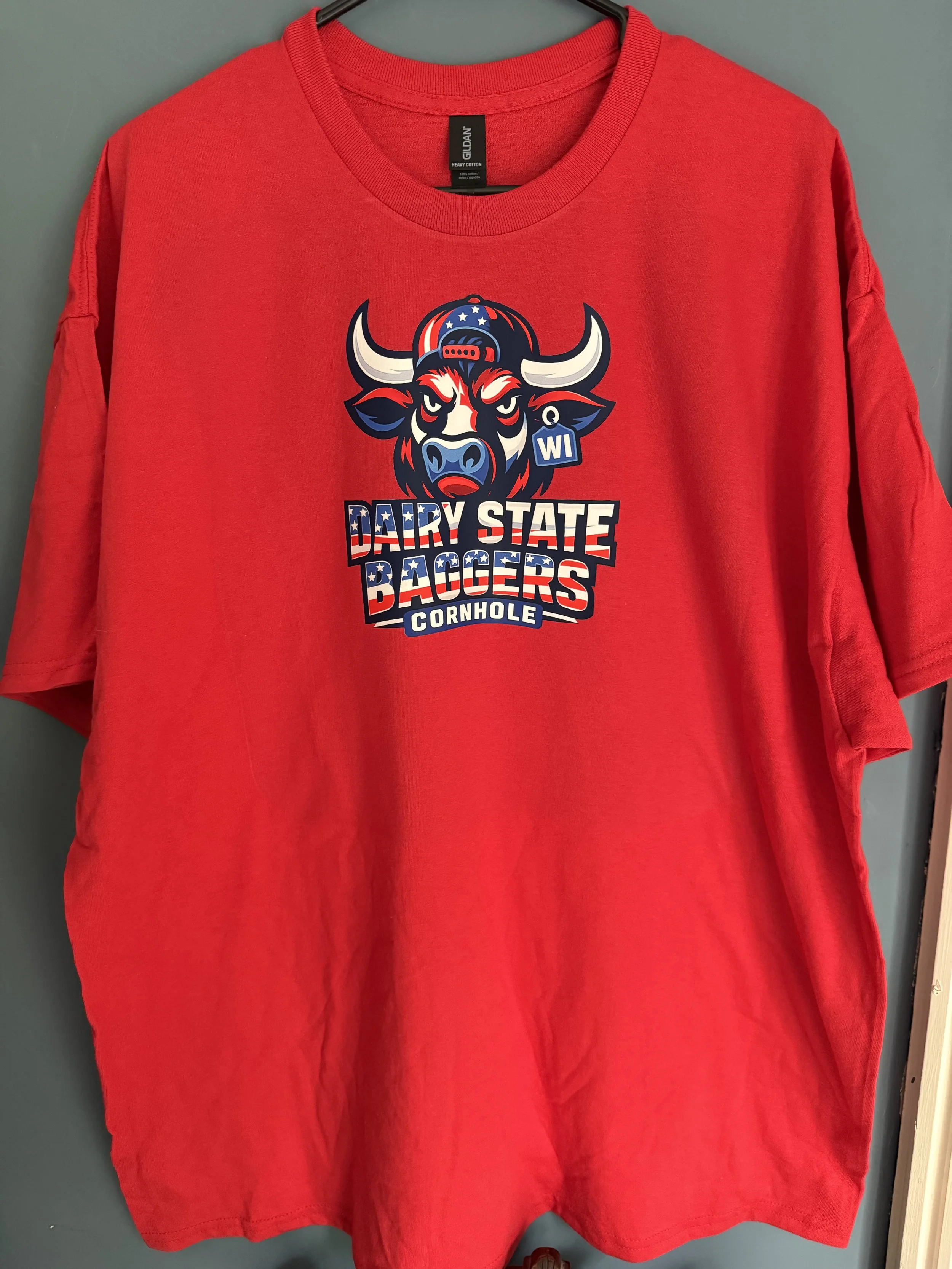 Dairy State Baggers Red, White and Bull Flag T-Shirt
