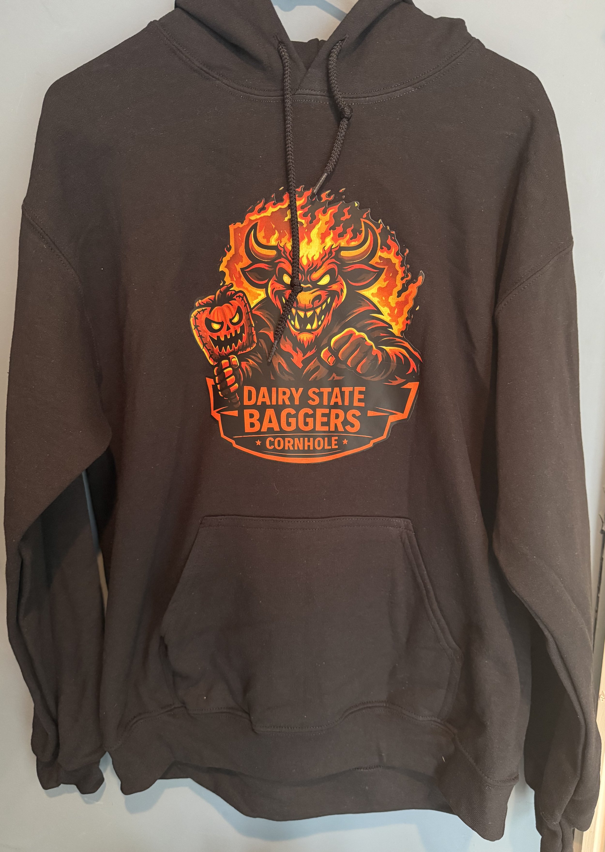 Halloween Sweatshirt Fire Bull & Pumpkin Bag