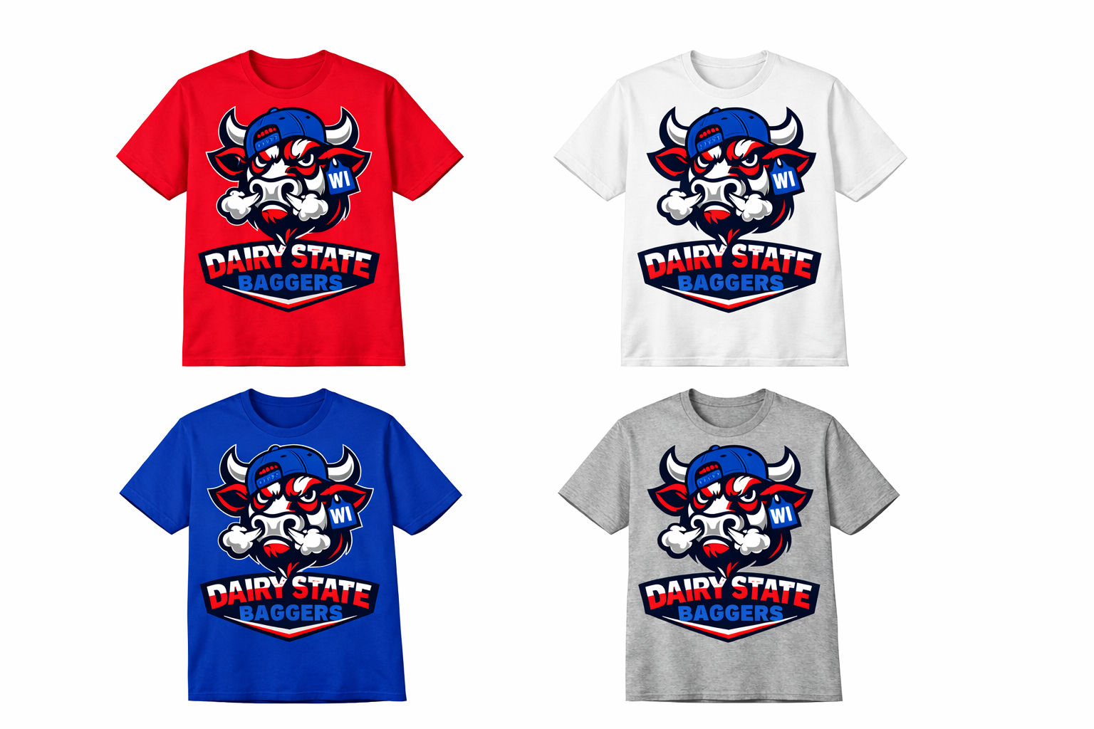 Dairy State Baggers Patriotic Bull T-Shirt