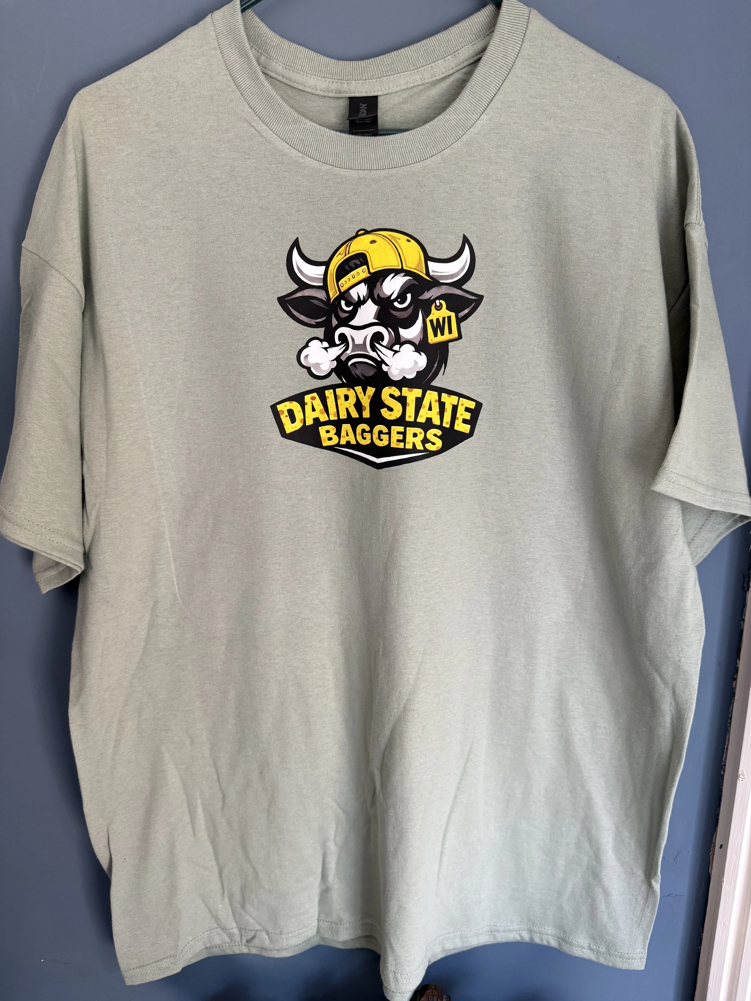 Dairy State Baggers Bull with Backward Yellow Hat-T-shirt
