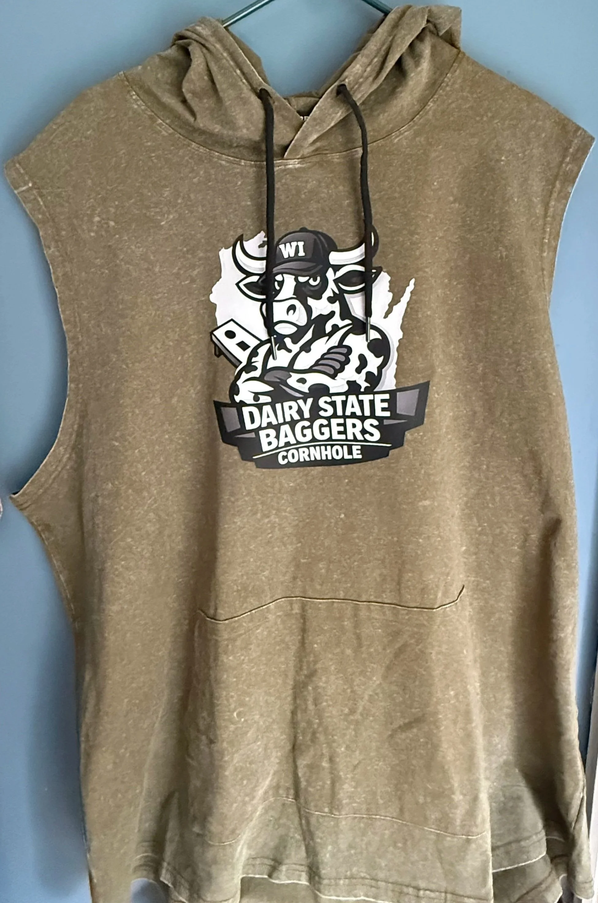 Dairy State Bagger Bull/State of Wisconsin Sleeveless Hoodie