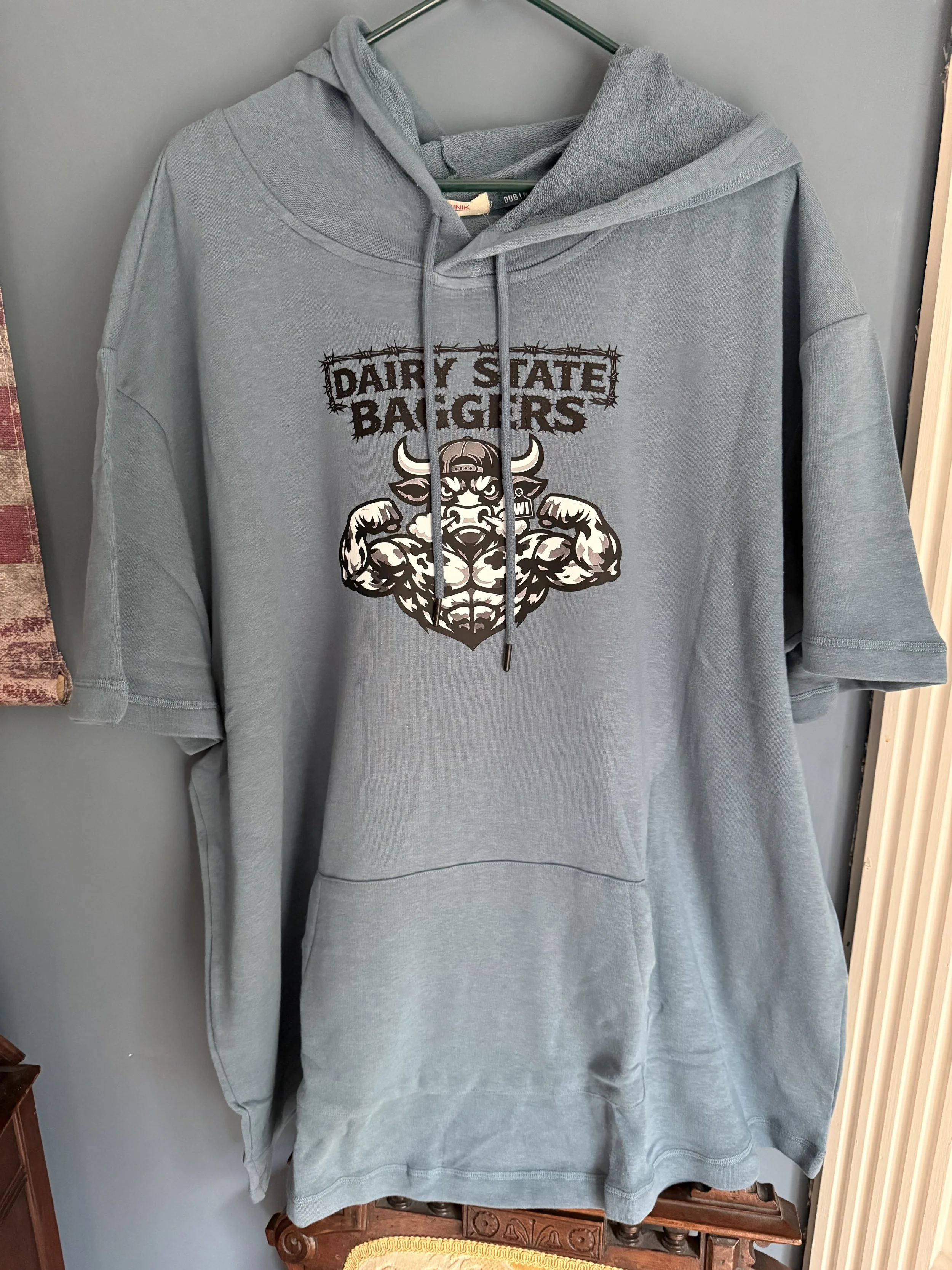 Dairy State Baggers Flexing Bull Short Sleeve Hoodie
