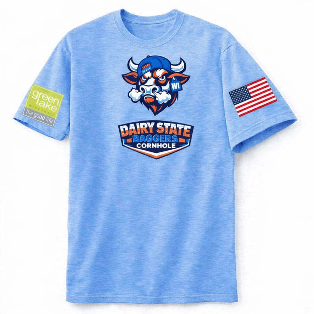 Green Lake Light Up The Lake Patriotic Bull Head T-Shirt
