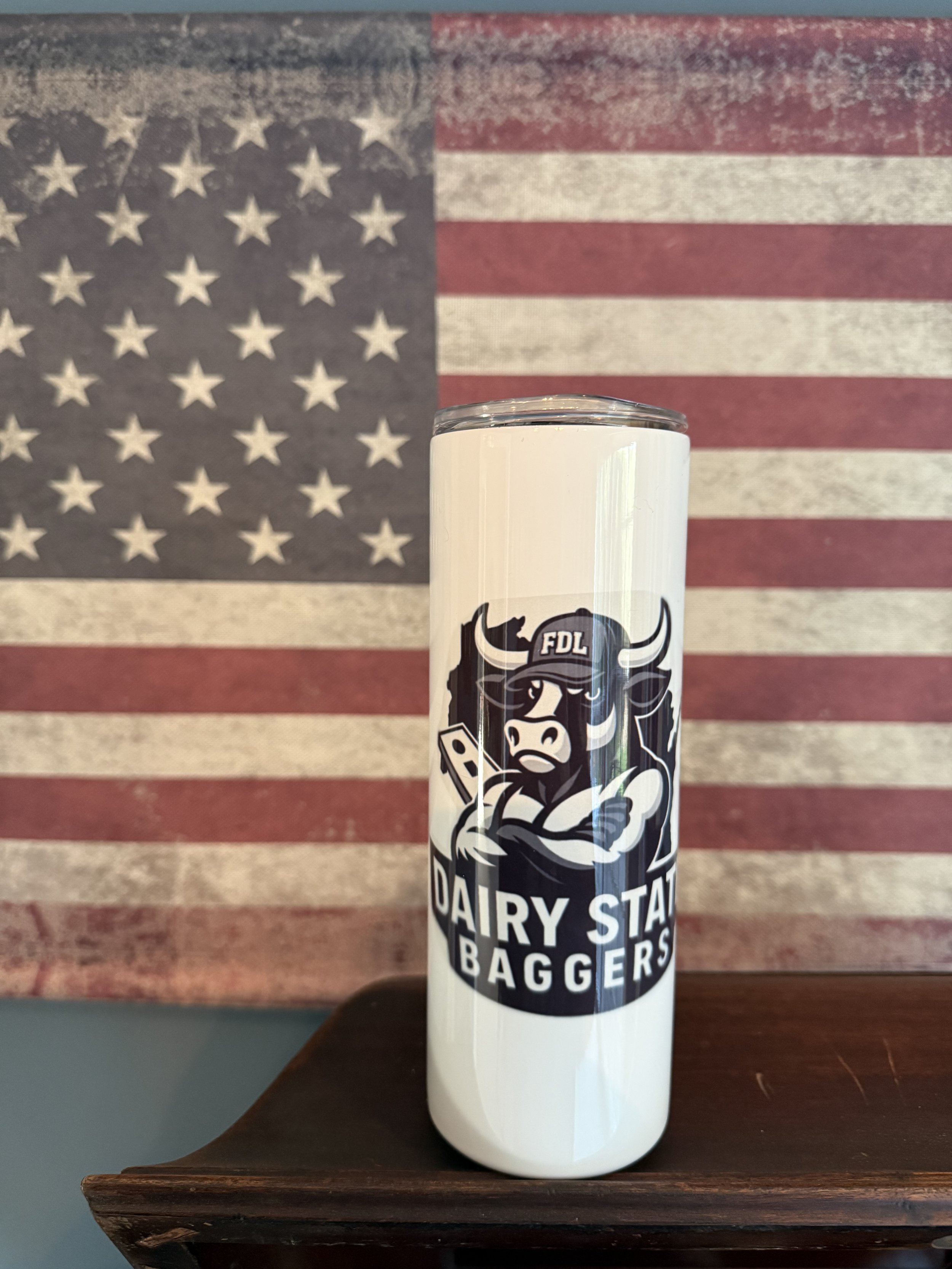 Black Dairy State Bagger Bull/Tilted American Flag Bull