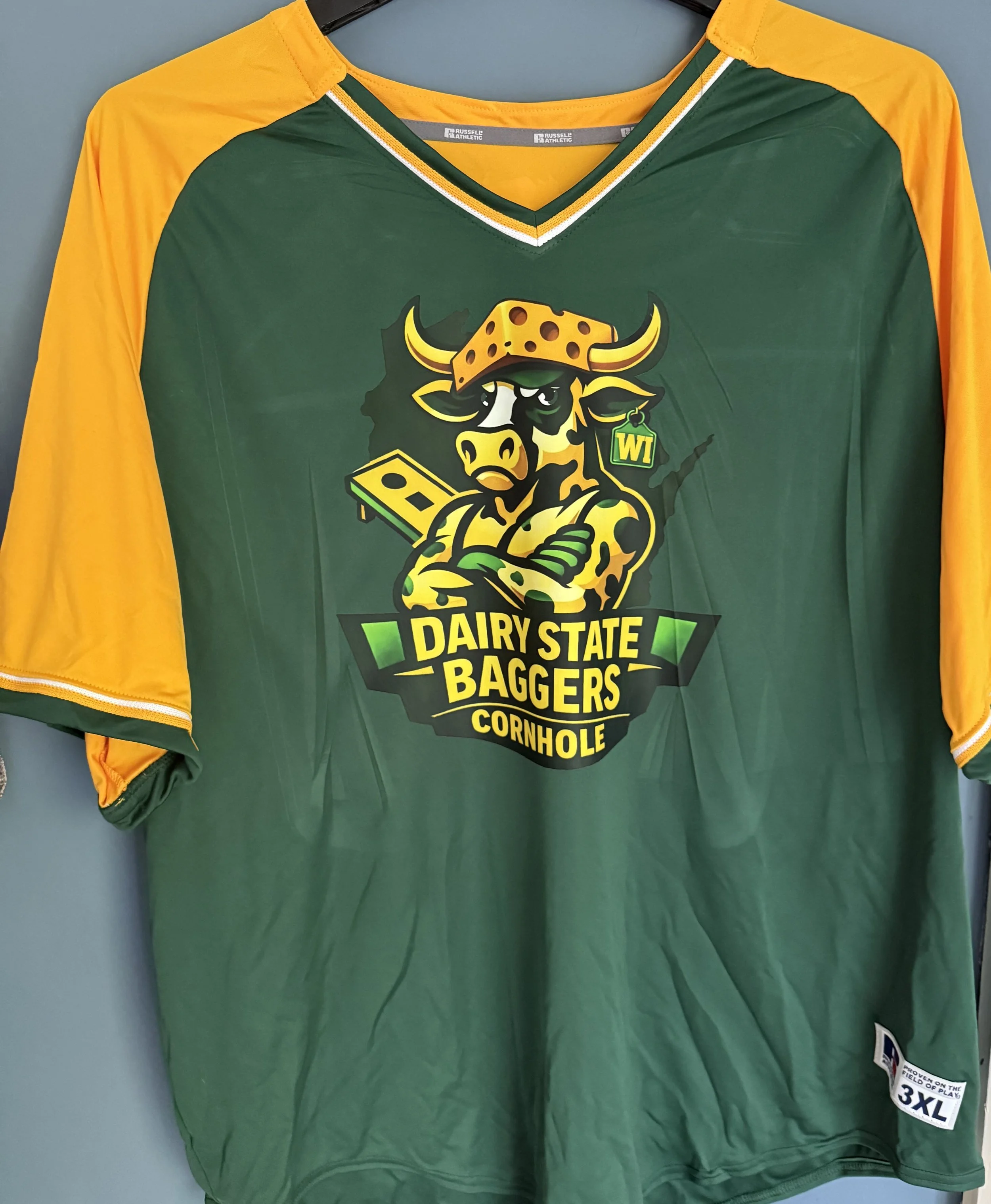 Dairy State Baggers Gold/Green Head of Cheese Jersey