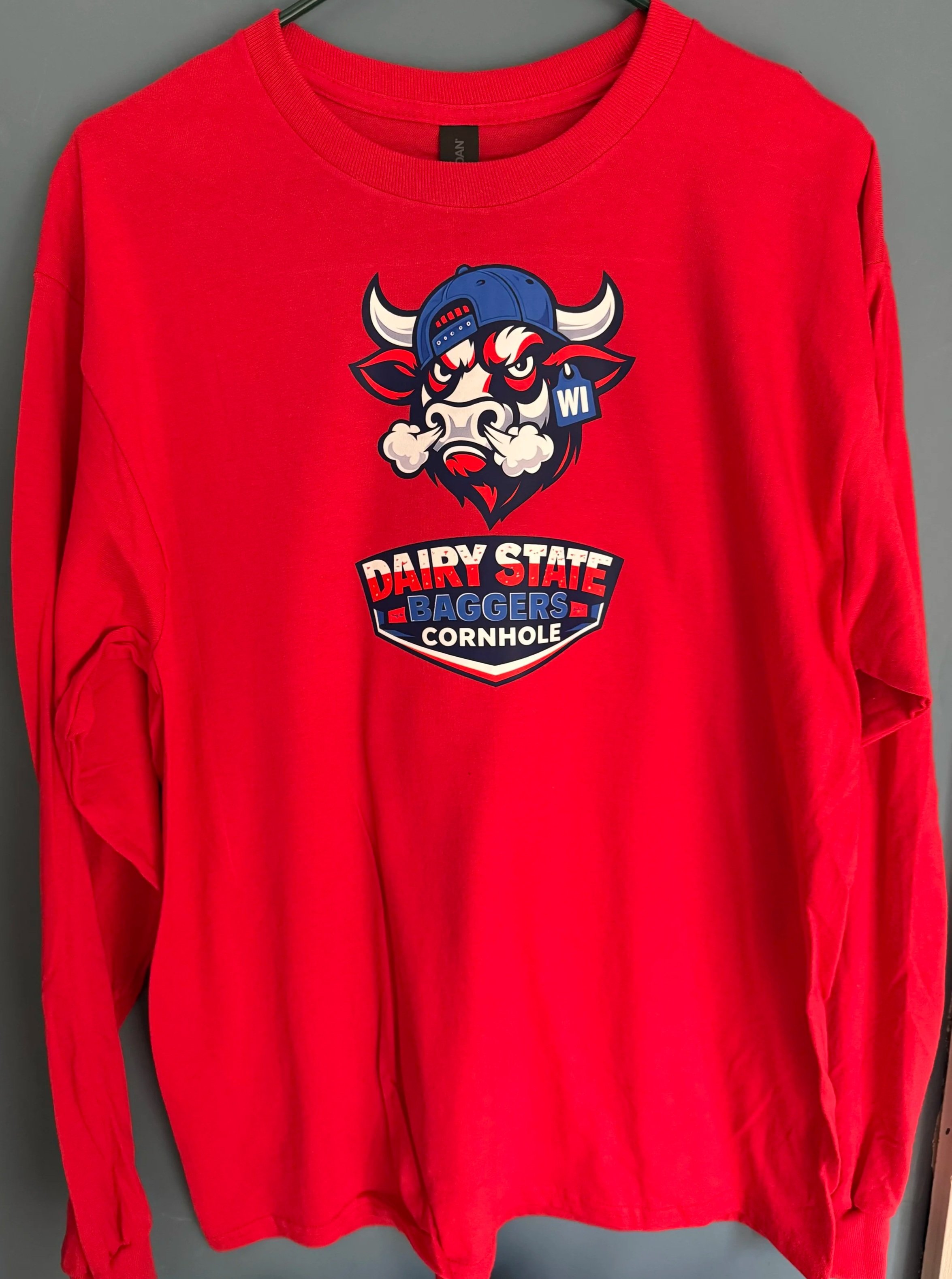 Dairy State Baggers Red, White and Bull Long Sleeve Shirt