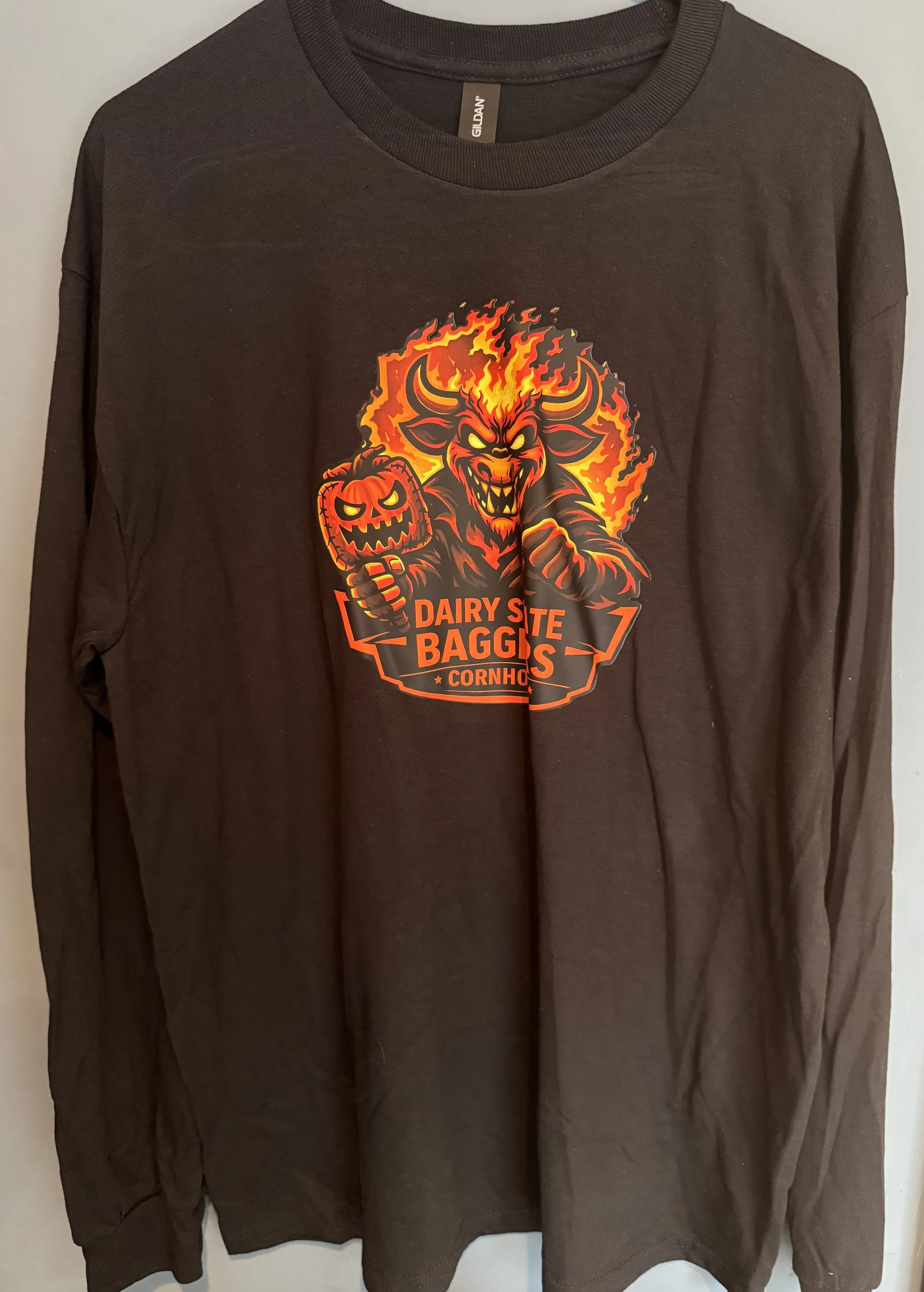 Halloween Long Sleeve Fire Head Bull & Pumpkin Bag